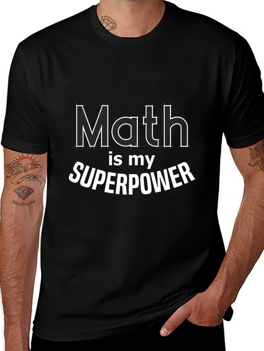 Math is My Superpower Black T-Shirt