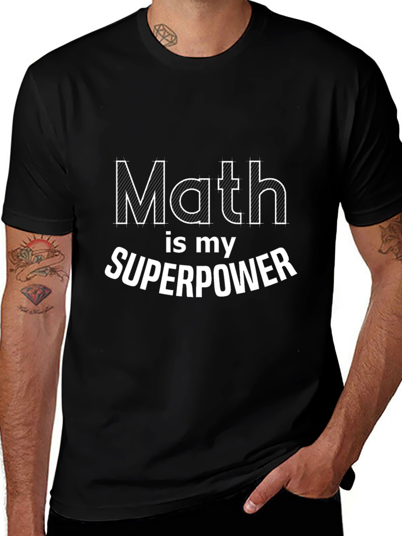 Math is My Superpower Black T-Shirt