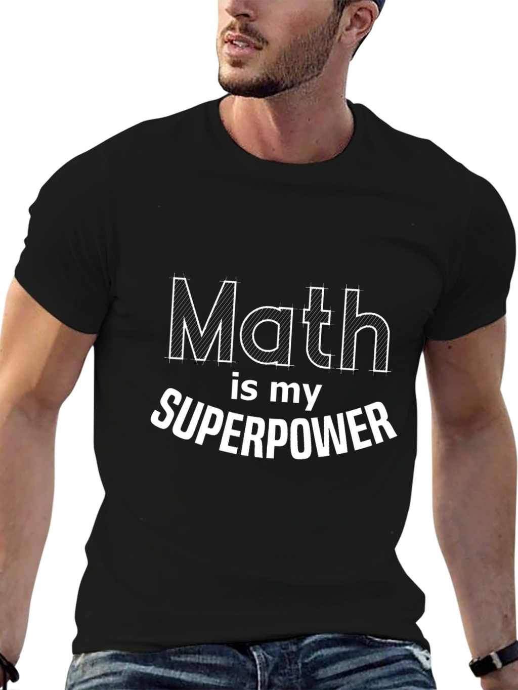Math is My Superpower Black T-Shirt