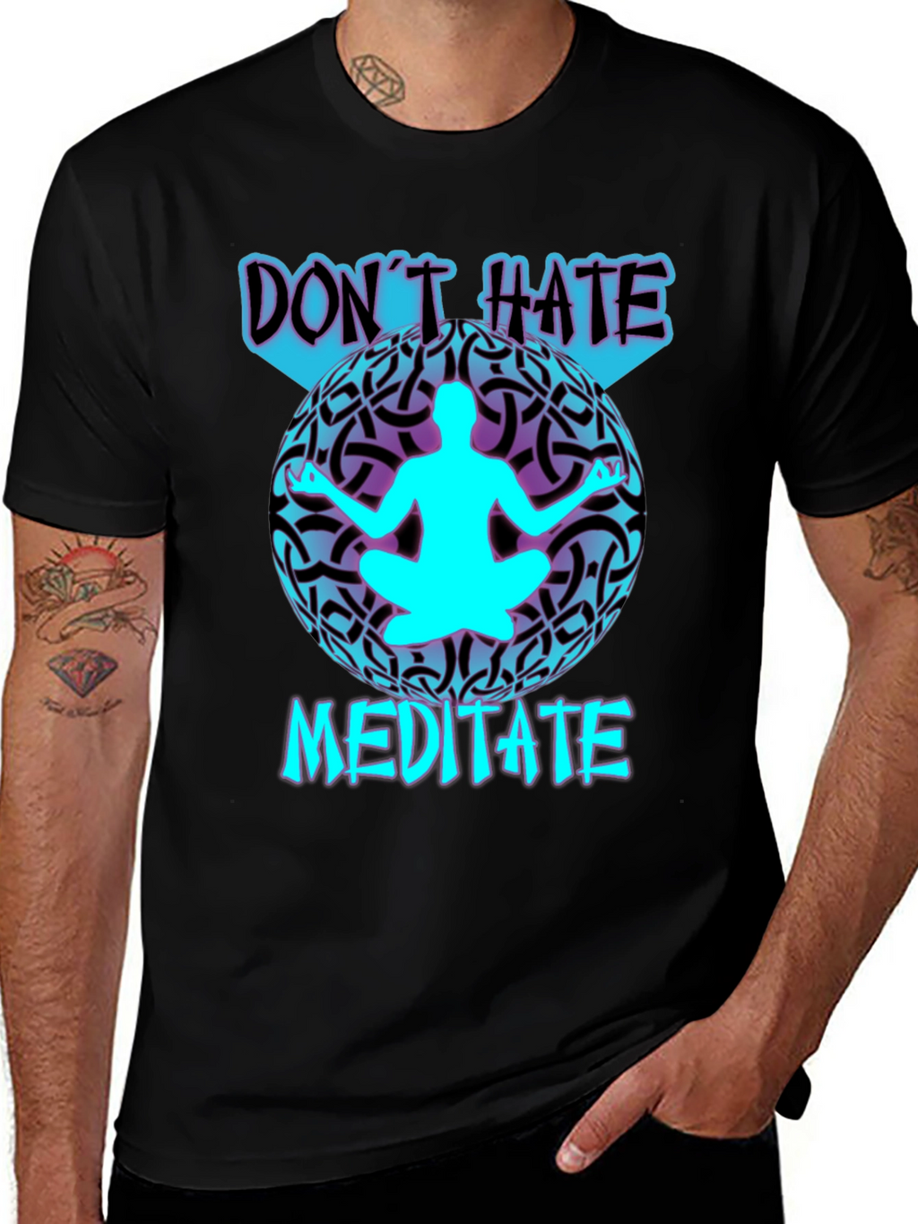 Dont Hate Meditate T-Shirt: Stylish Zen Design