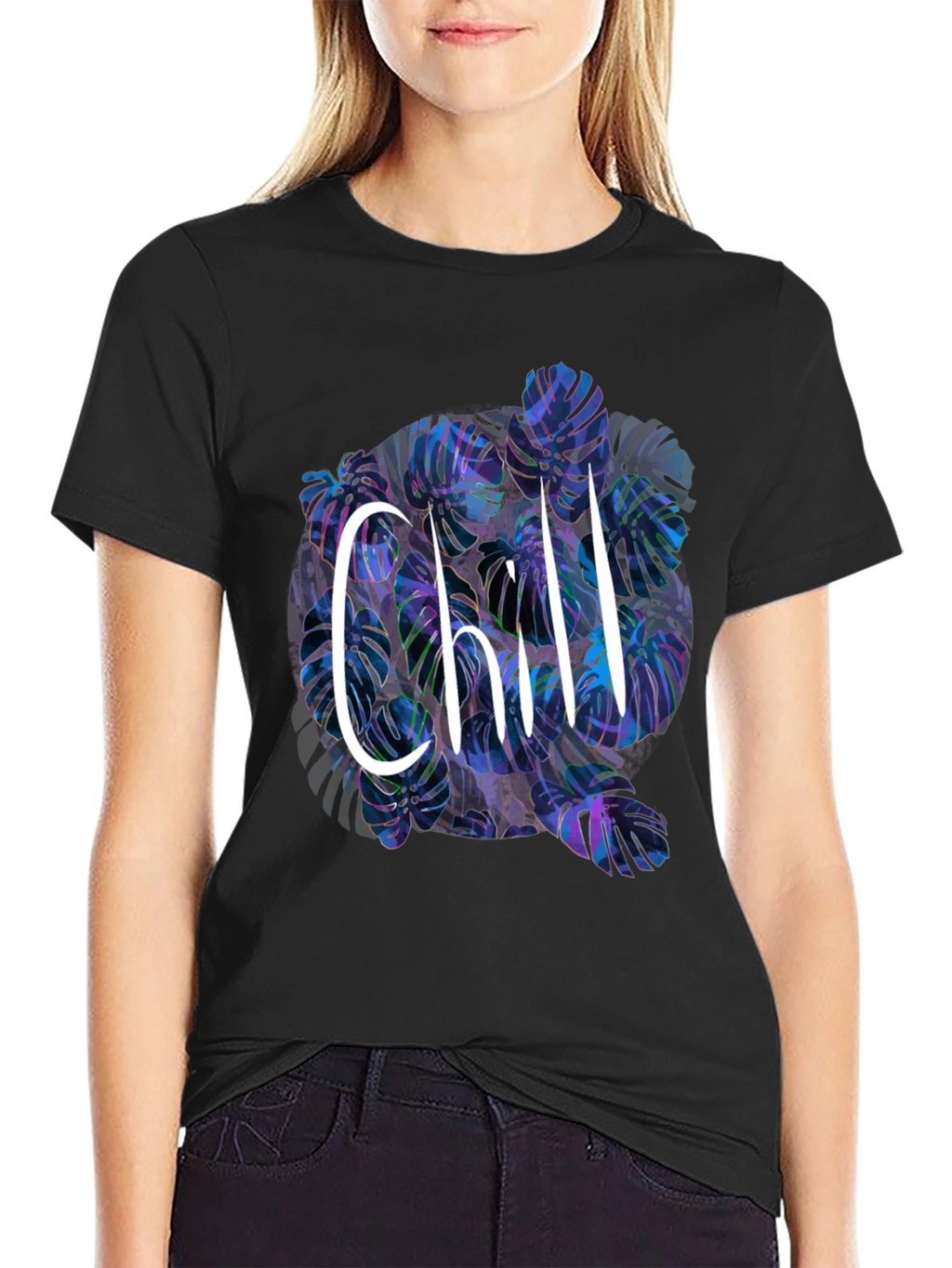 Chill Monstera Leaf Graphic Tee - Relaxed Fit