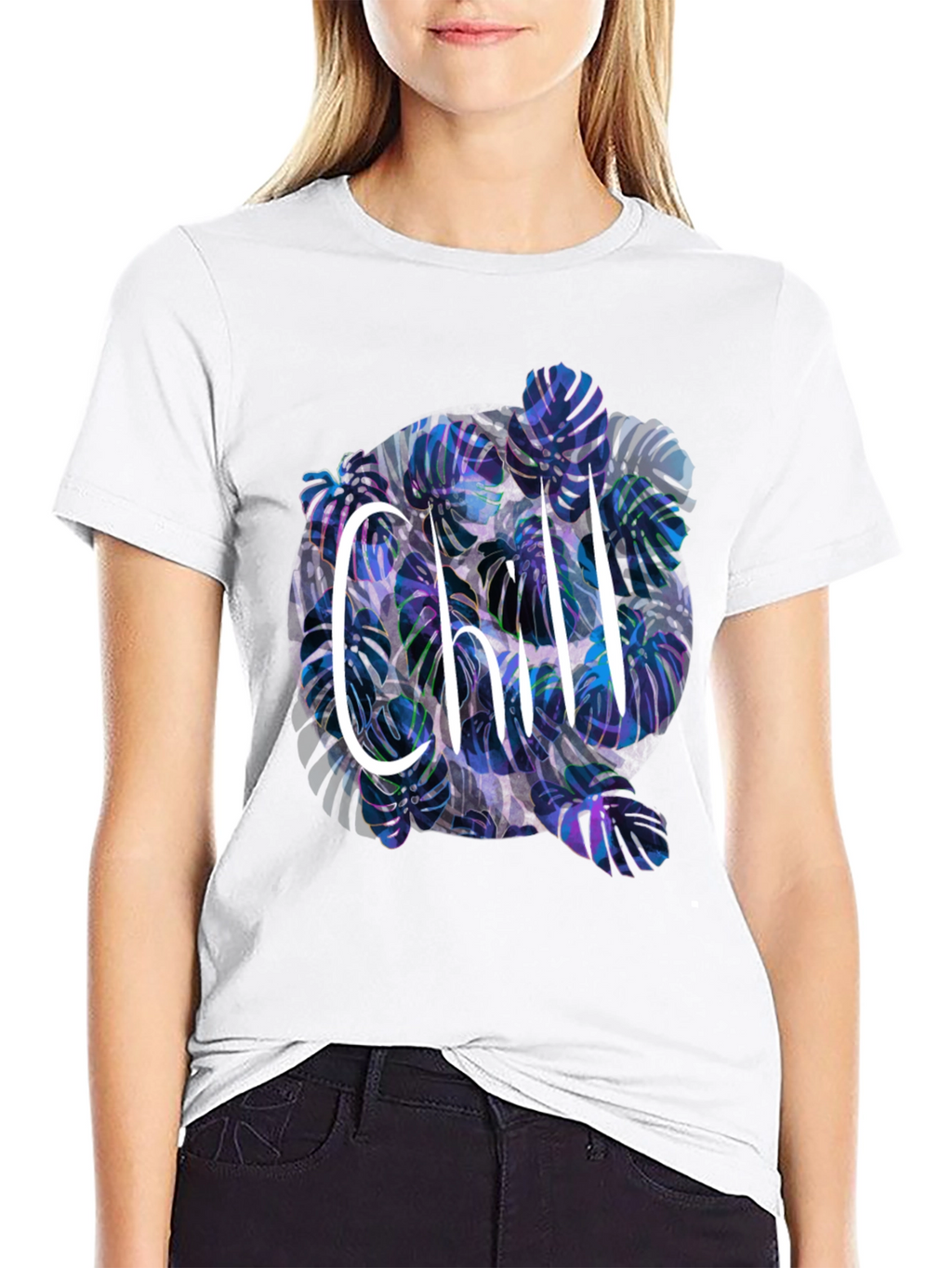 Chill Monstera Leaf Graphic Tee - Relaxed Fit