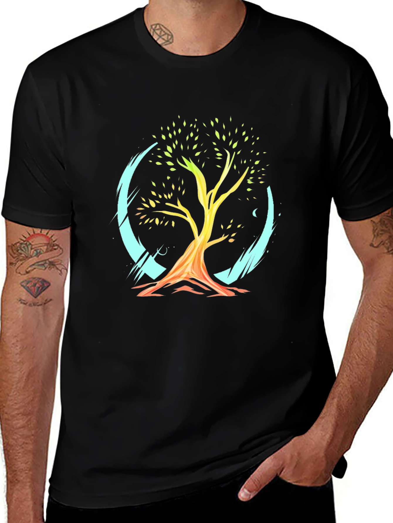 Mens Graphic Tee - Tree of Life Design