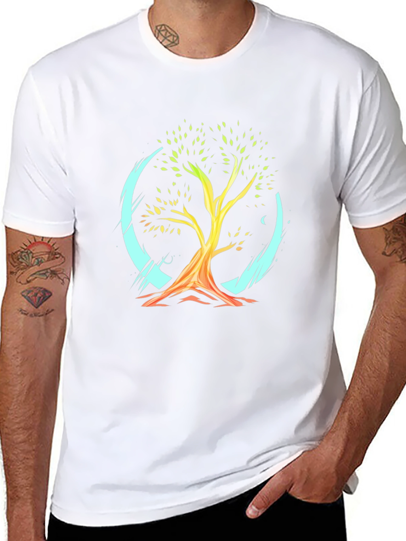 Mens Graphic Tee - Tree of Life Design