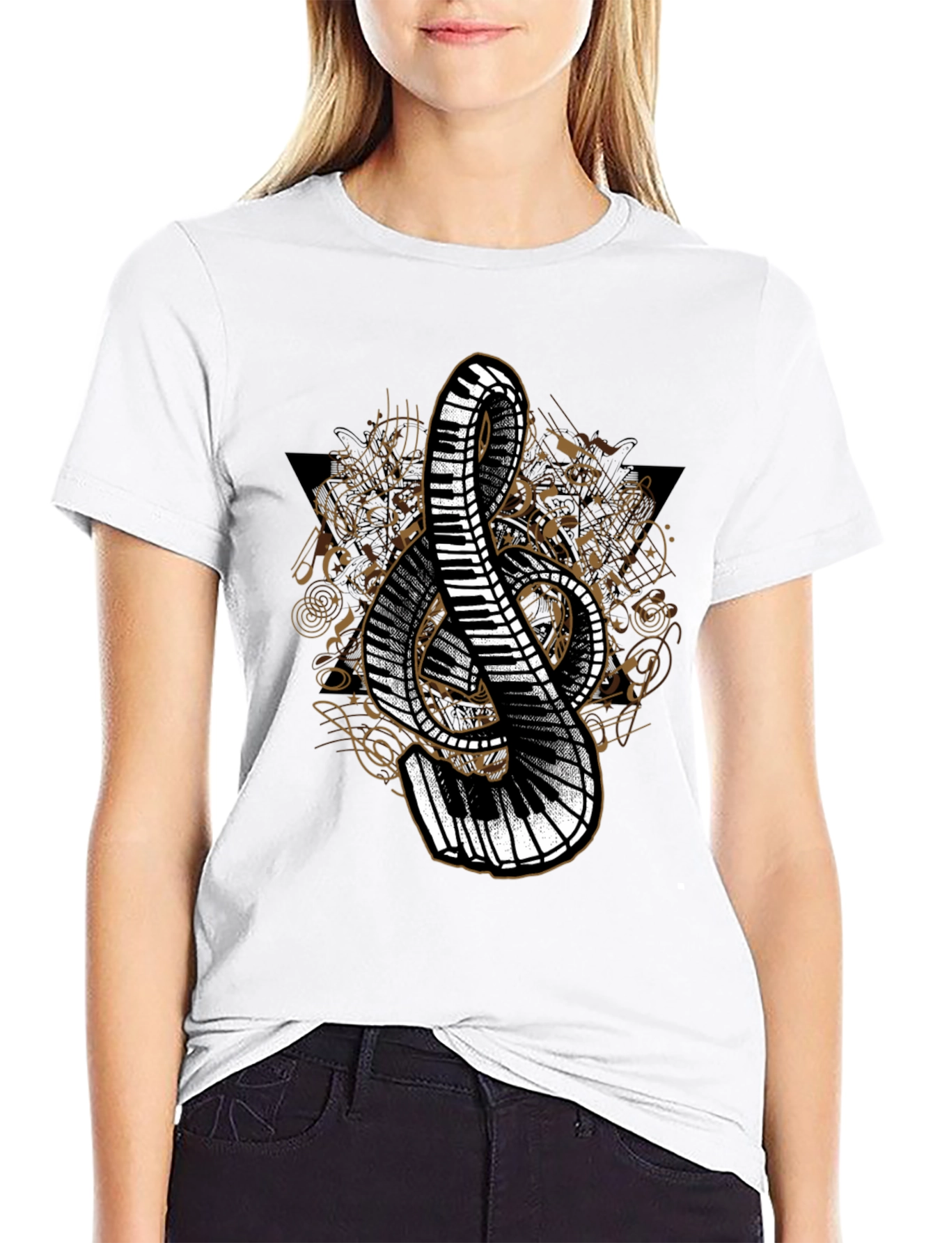 Musical Treble Clef Piano T-Shirt