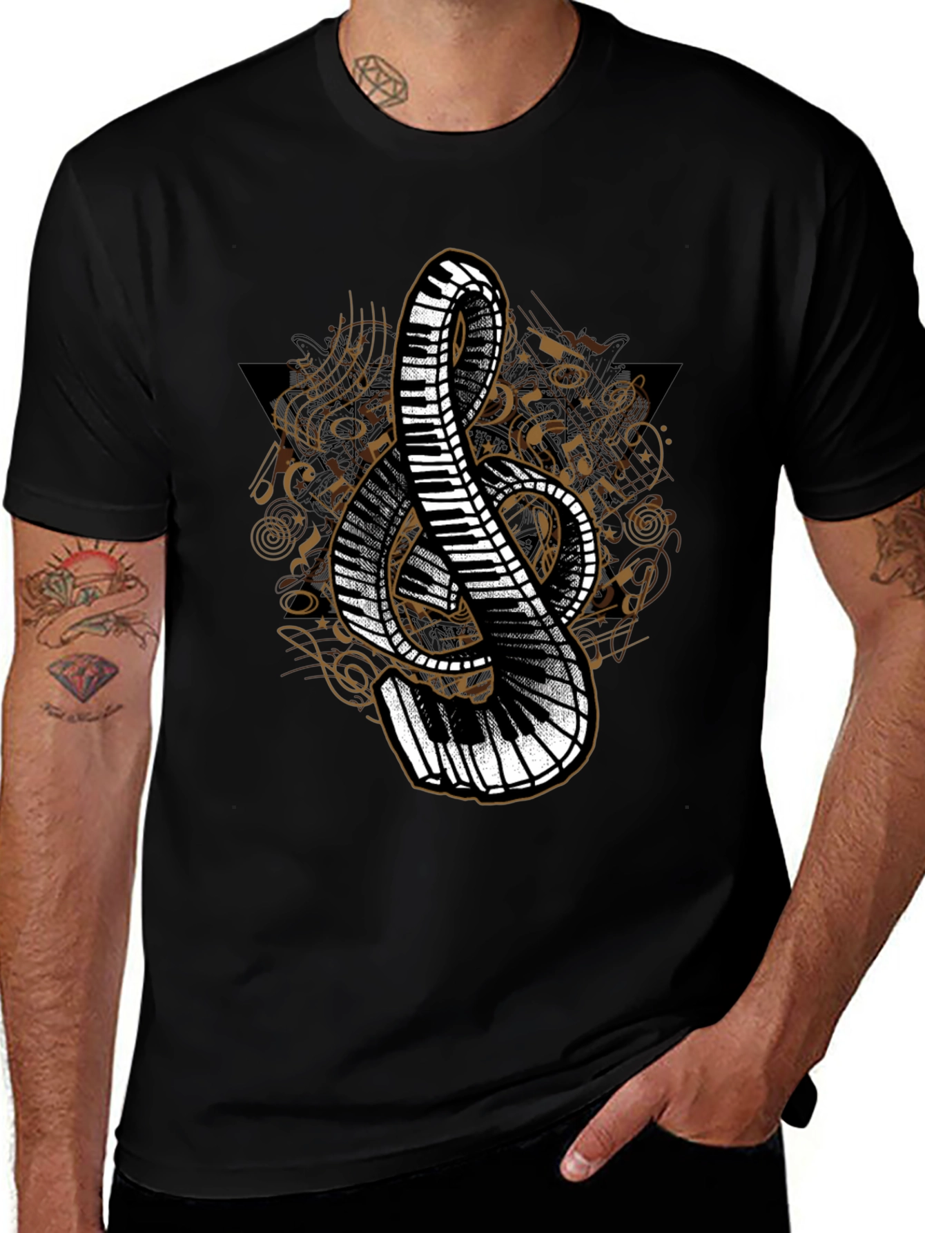 Musical Treble Clef Piano T-Shirt