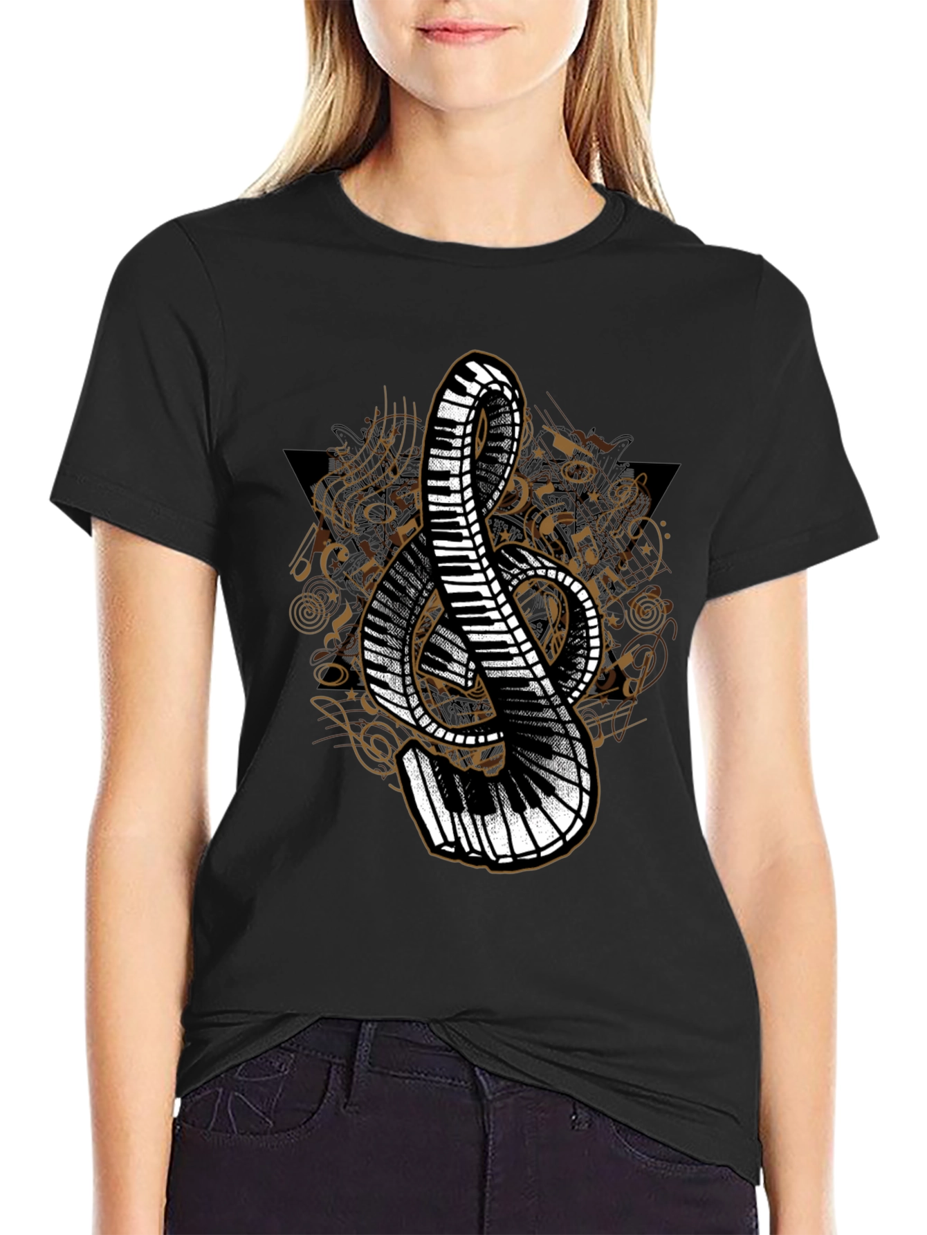 Musical Treble Clef Piano T-Shirt