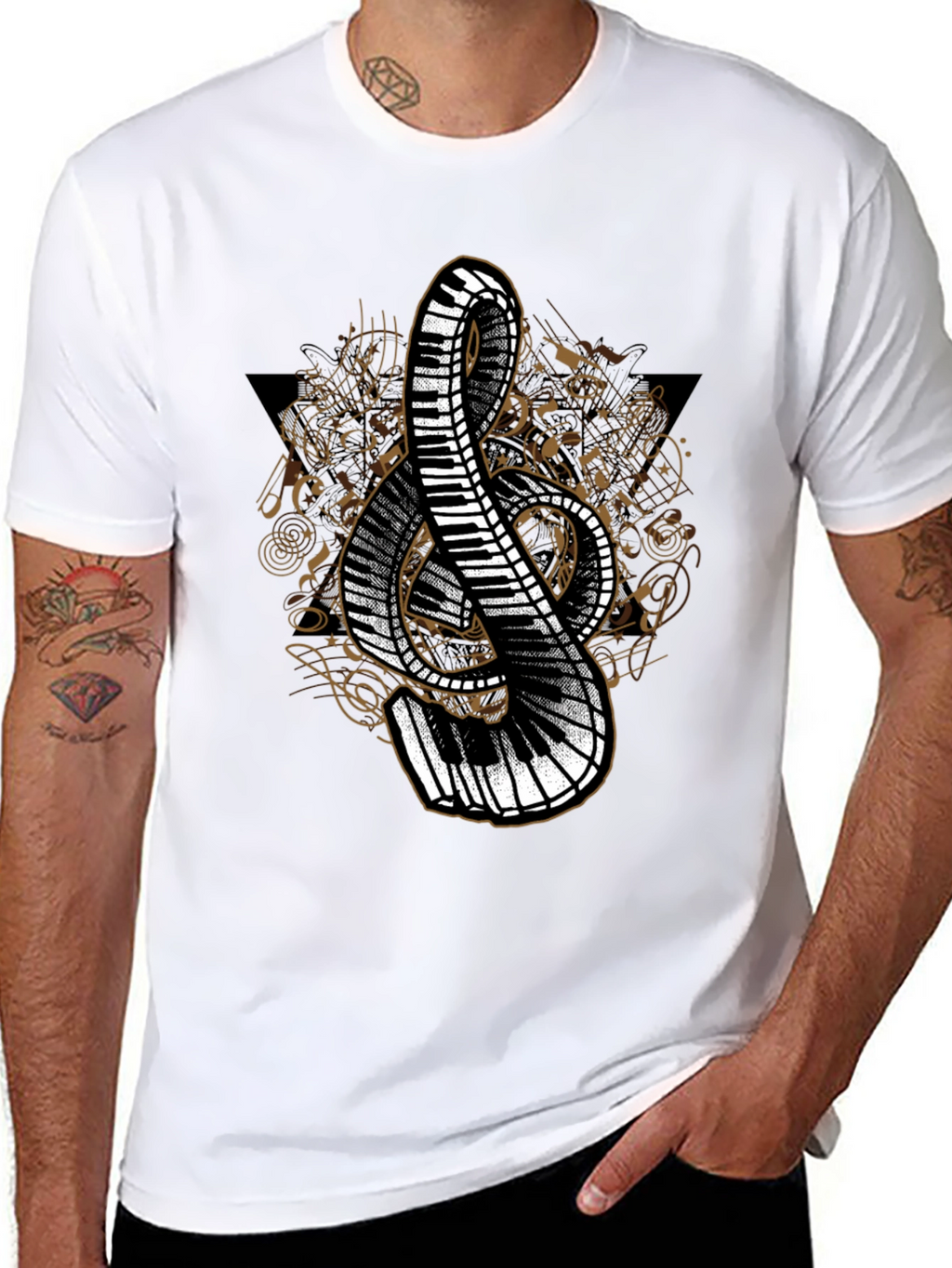 Musical Treble Clef Piano T-Shirt