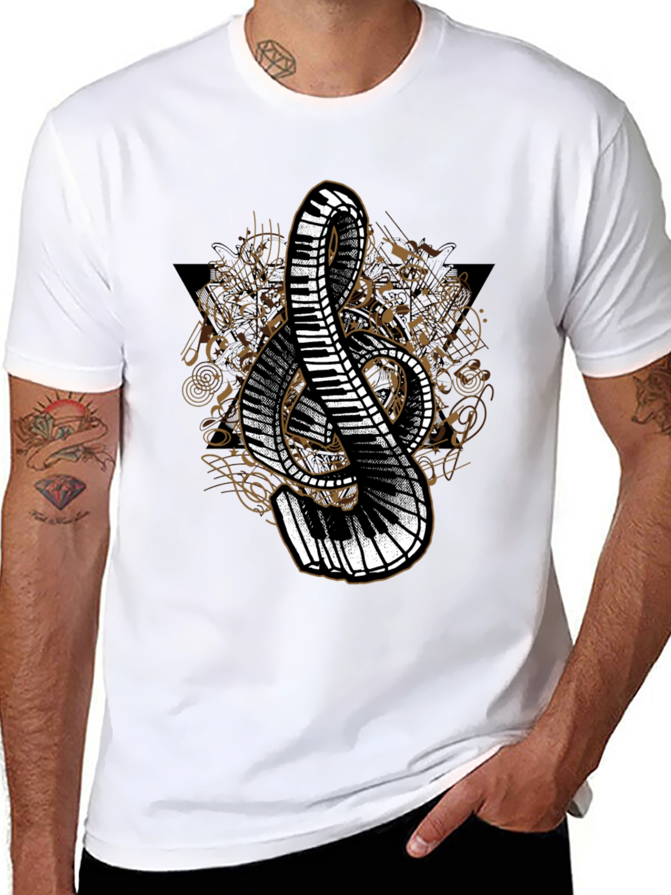 Musical Treble Clef Piano T-Shirt