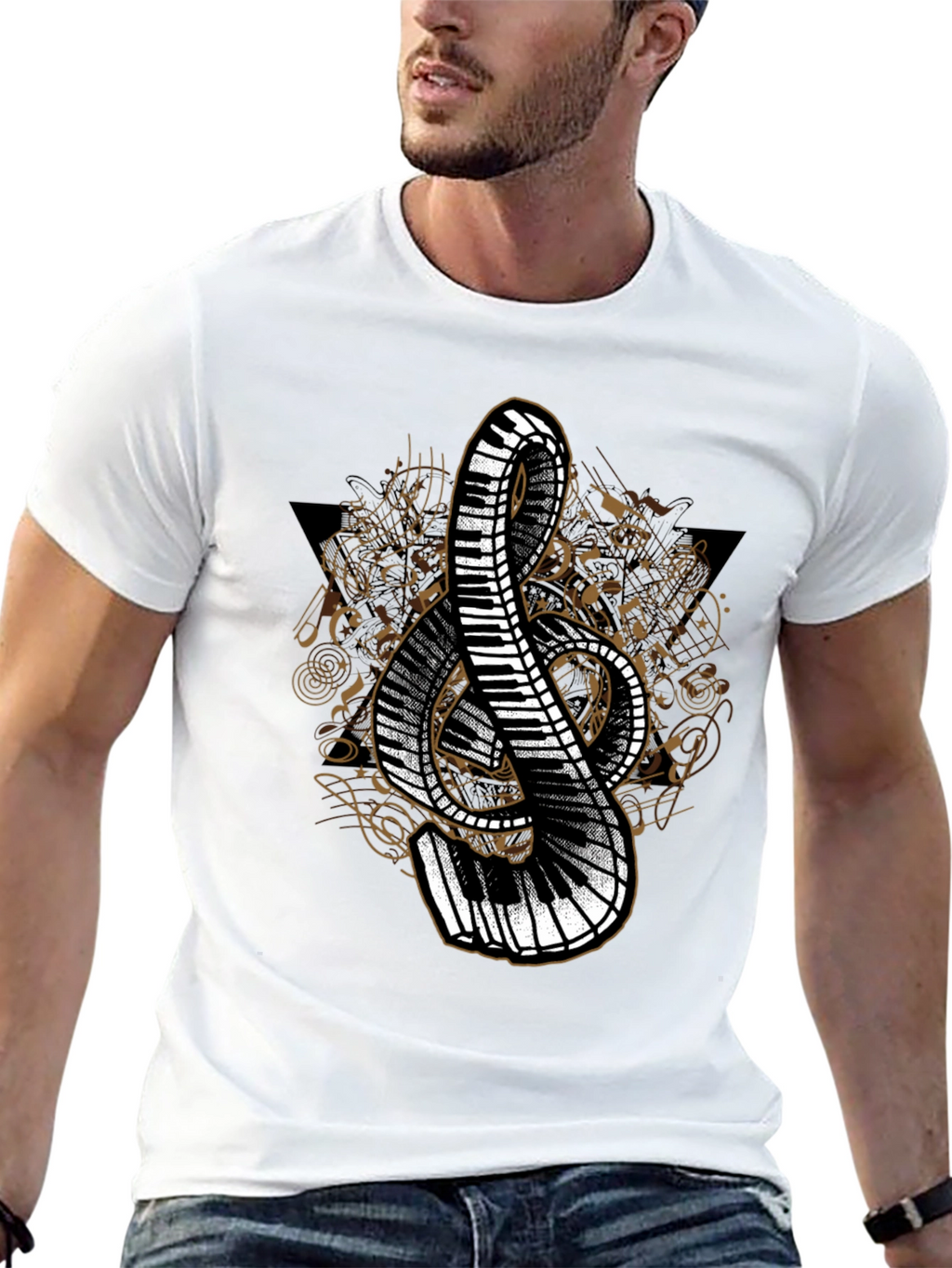 Musical Treble Clef Piano T-Shirt