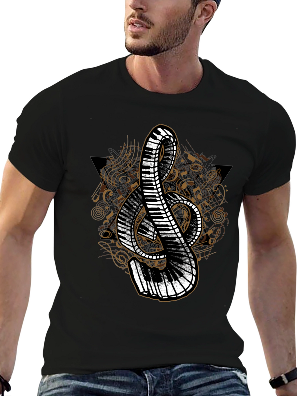 Musical Treble Clef Piano T-Shirt