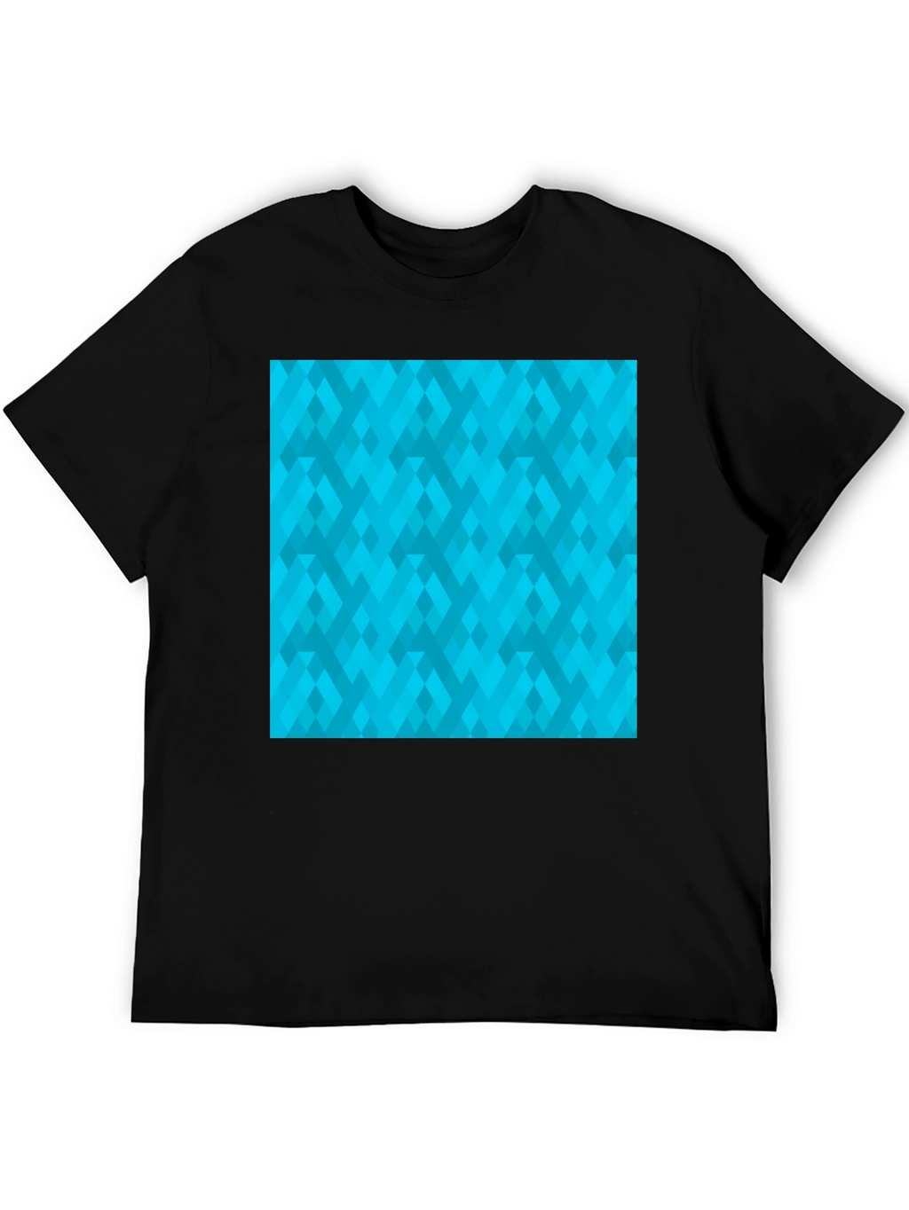 Geometric Pattern Tee - Modern Black Shirt