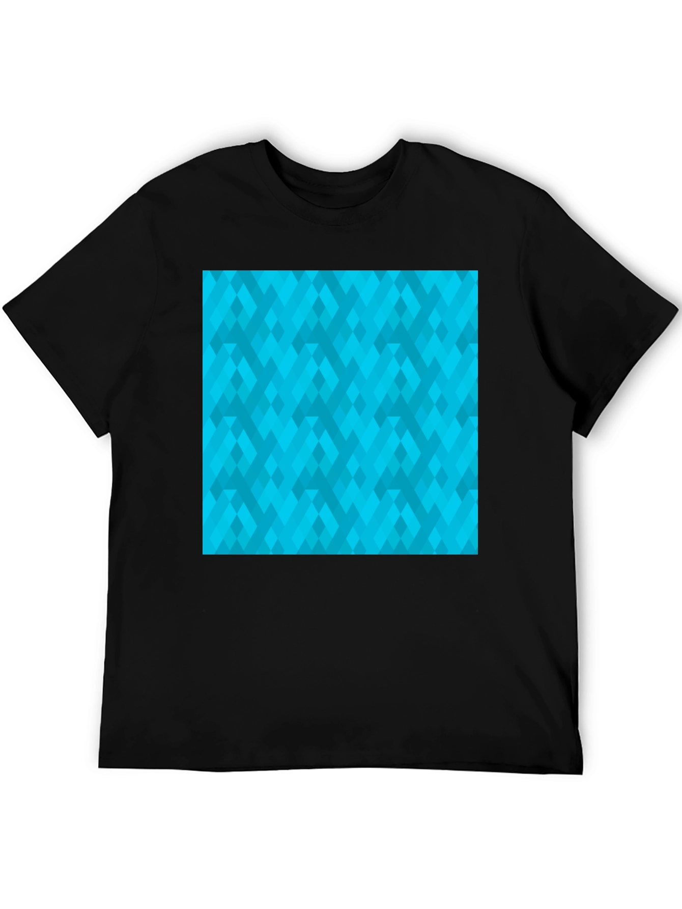 Geometric Pattern Tee - Modern Black Shirt