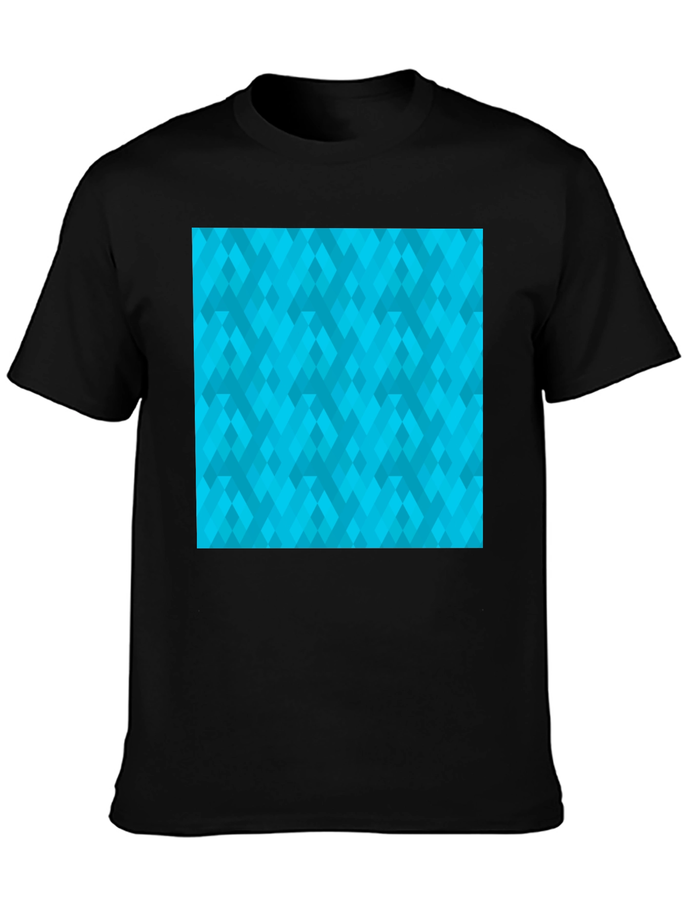 Geometric Pattern Tee - Modern Black Shirt