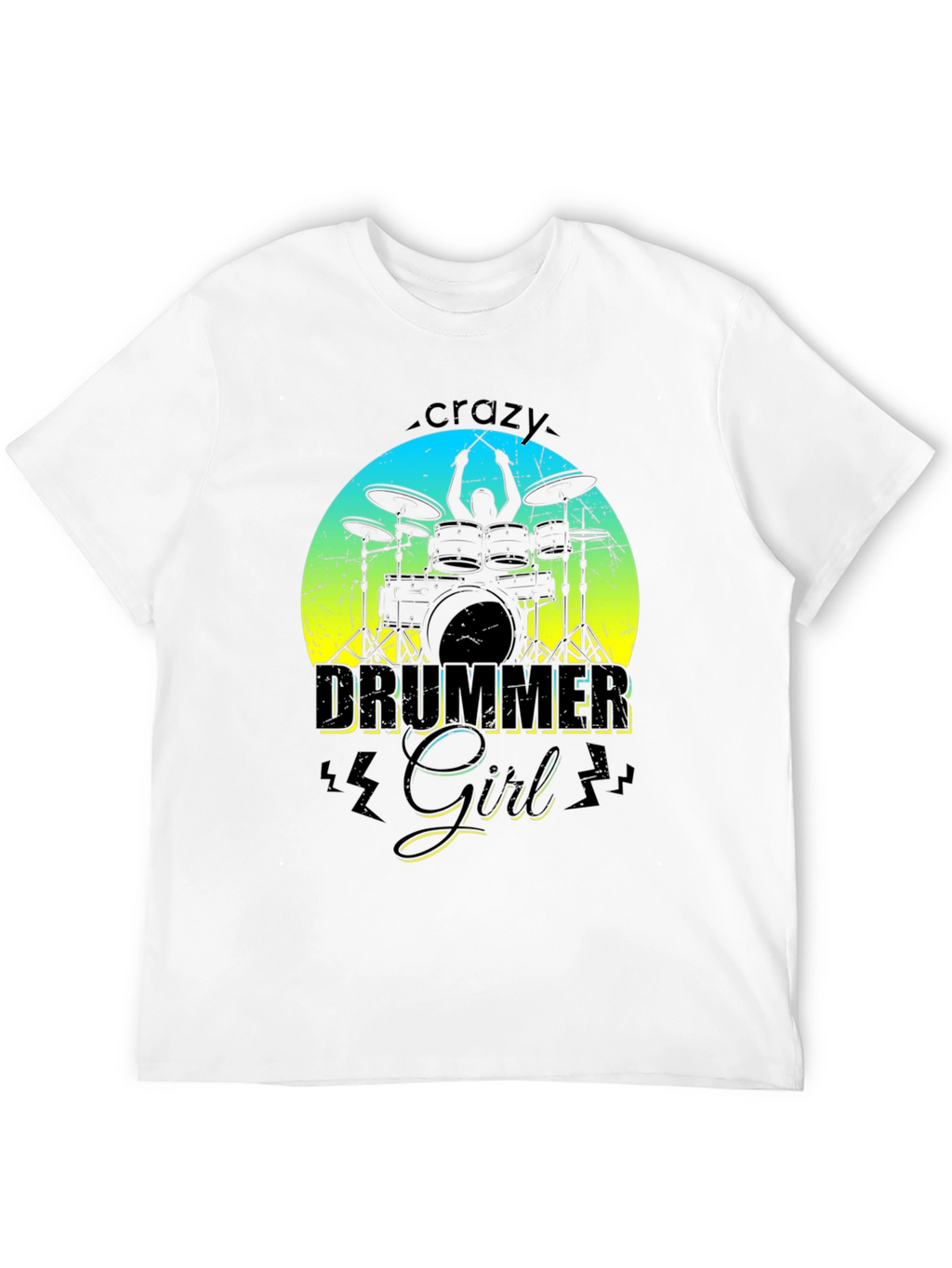 Crazy Drummer Girl Graphic T-Shirt