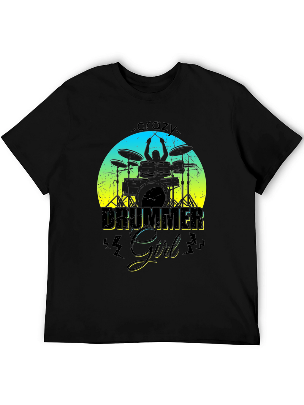 Crazy Drummer Girl Graphic T-Shirt