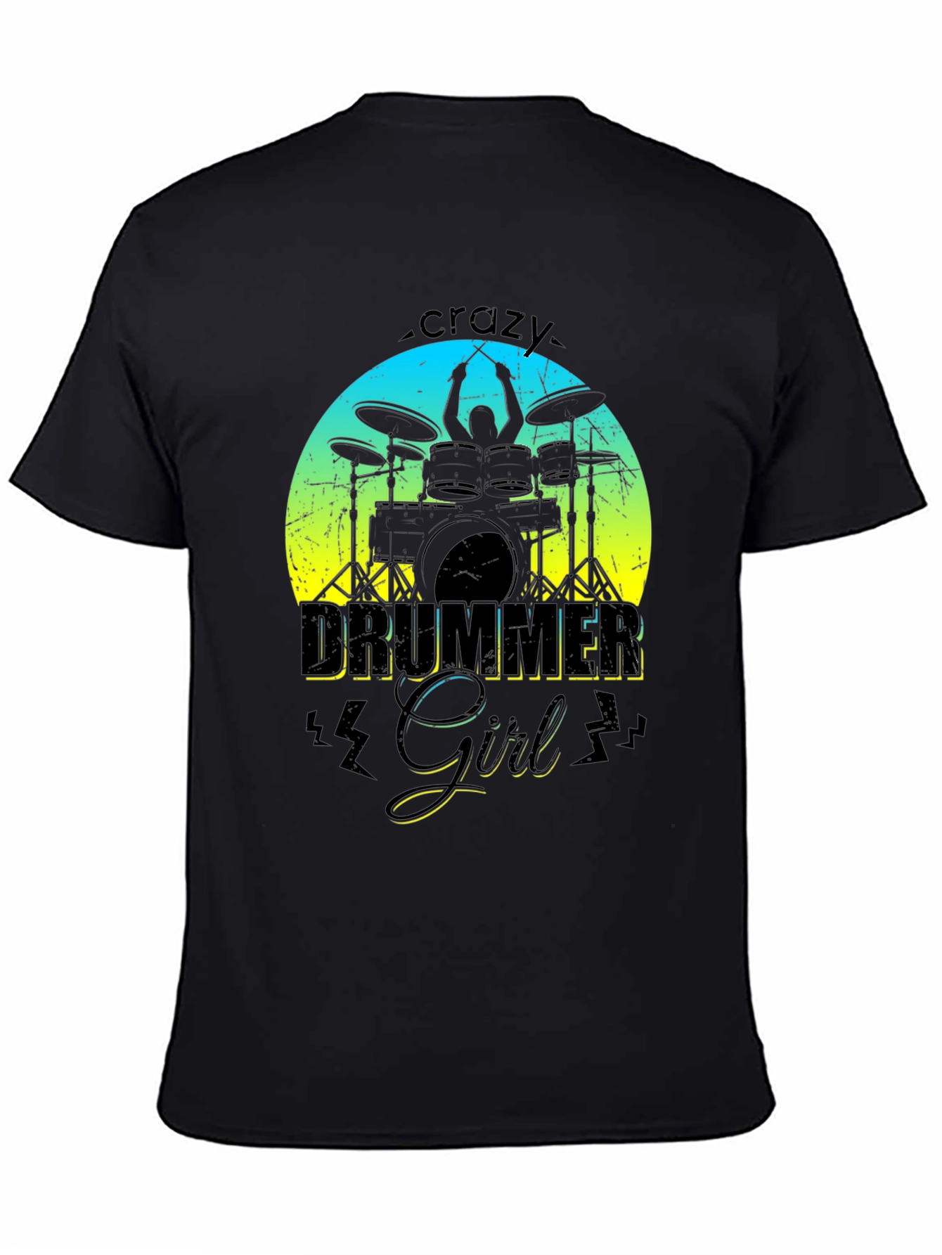 Crazy Drummer Girl Graphic T-Shirt