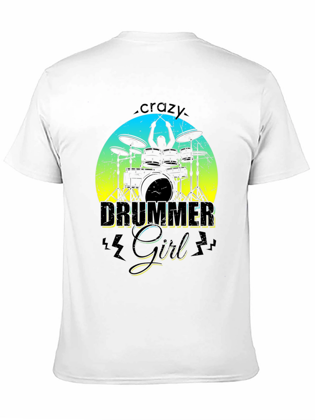 Crazy Drummer Girl Graphic T-Shirt