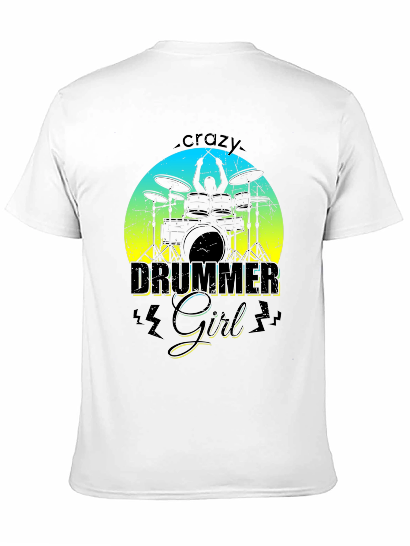 Crazy Drummer Girl Graphic T-Shirt