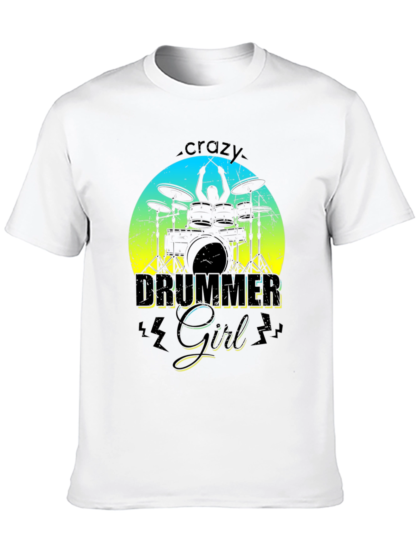 Crazy Drummer Girl Graphic T-Shirt