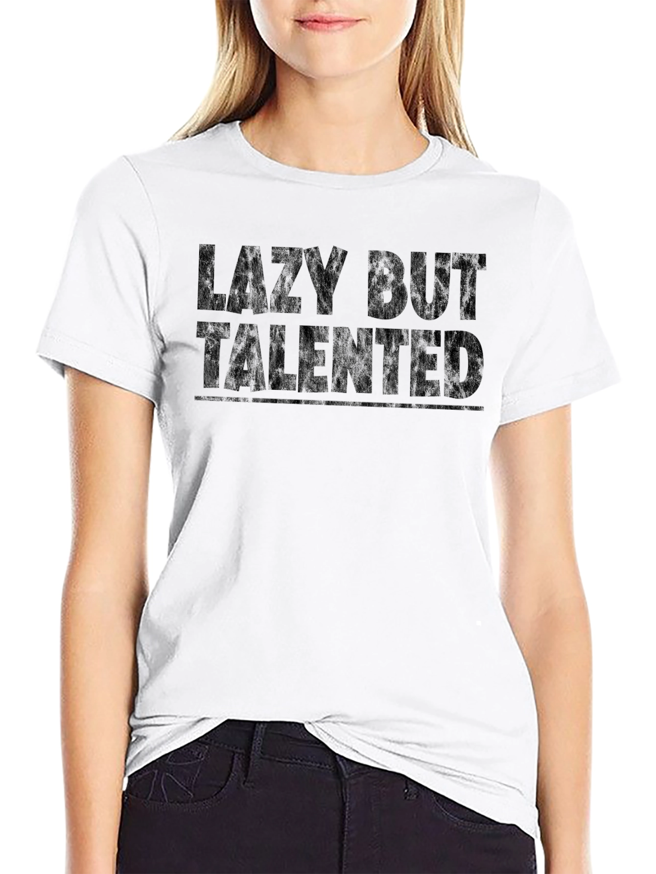 Lazy But Talented Graphic Tee - Black