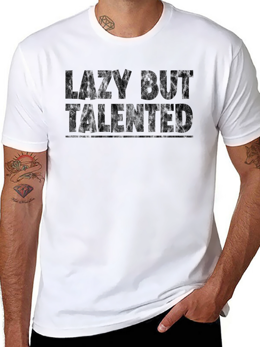 Lazy But Talented Graphic Tee - Black