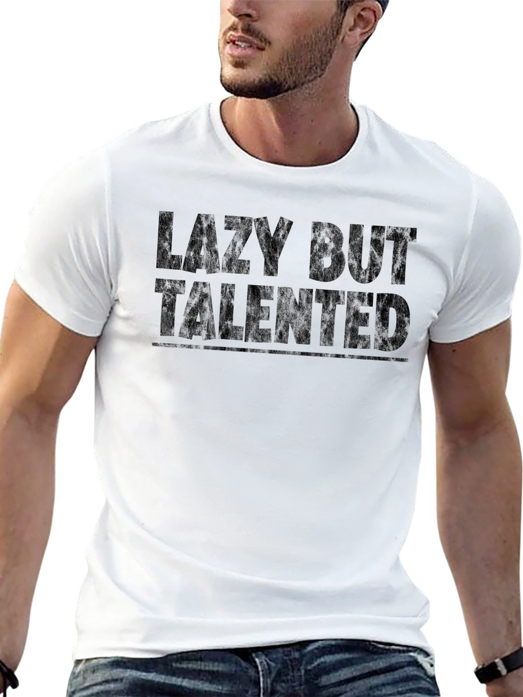 Lazy But Talented Graphic Tee - Black