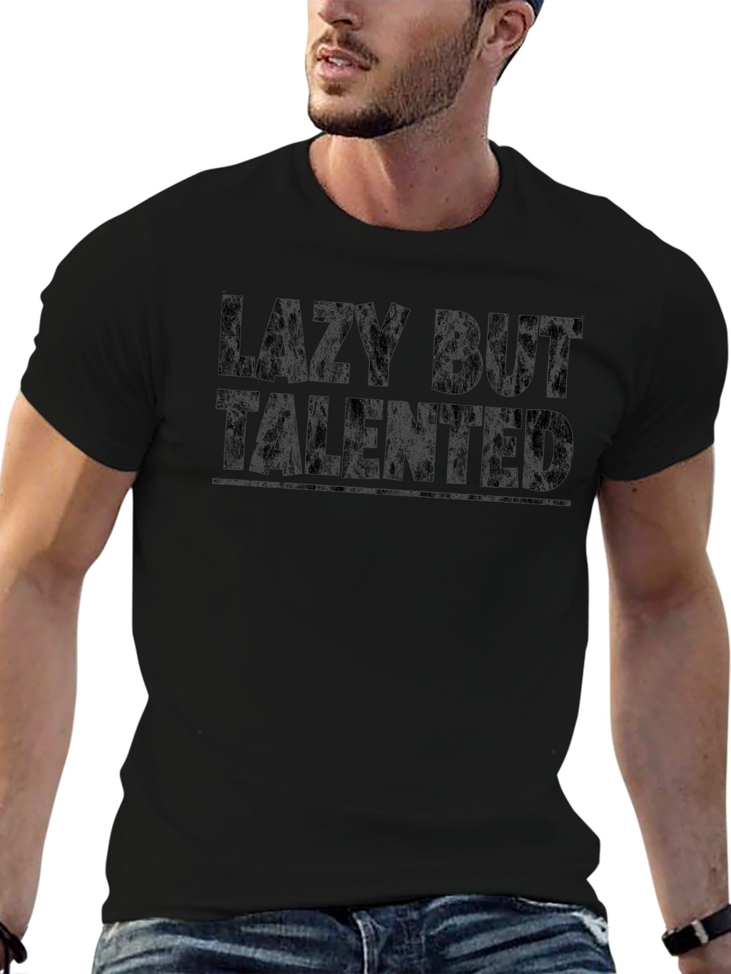 Lazy But Talented Graphic Tee - Black