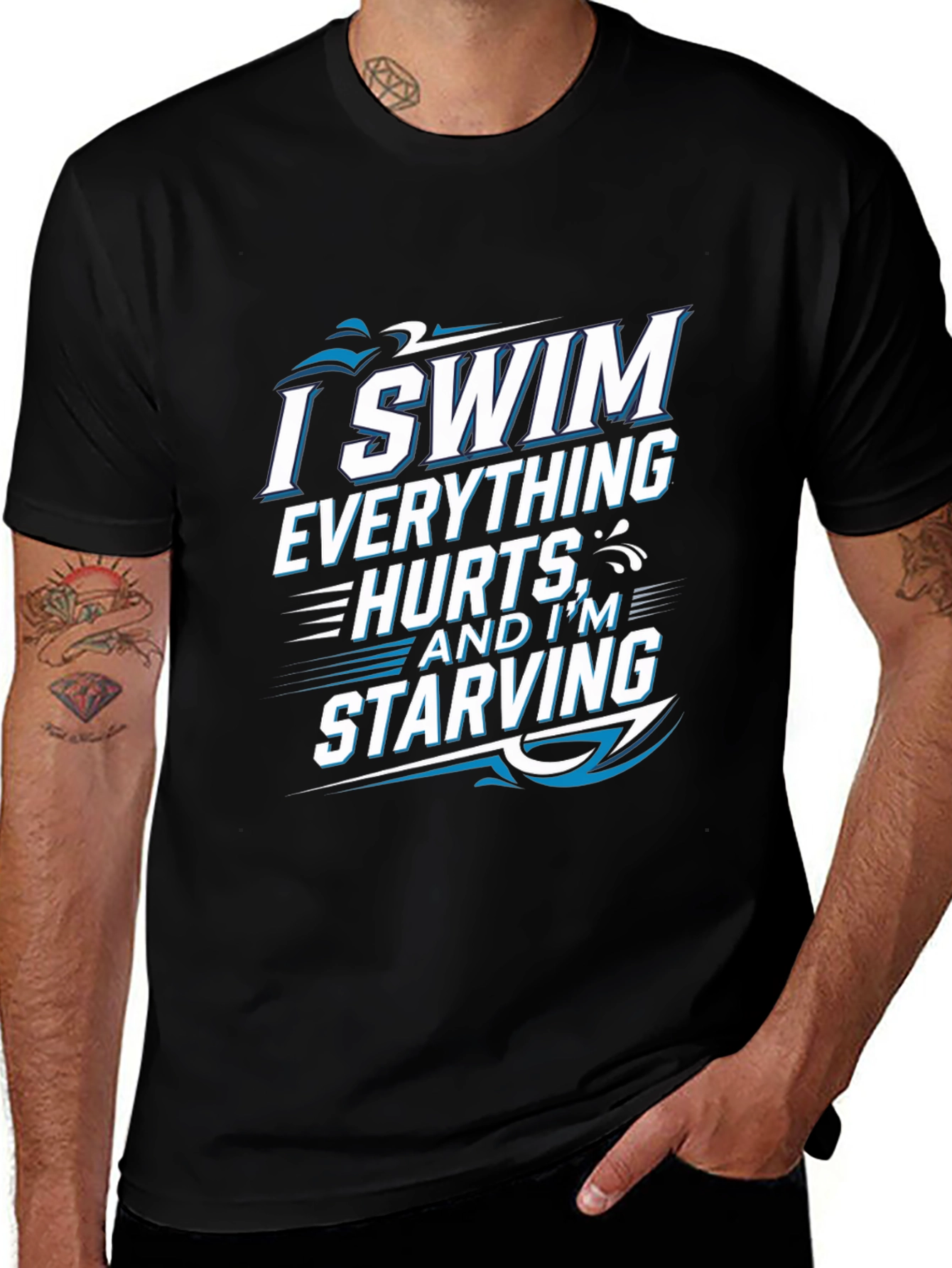 I Swim Everything Hurts T-Shirt Funny Swimmer Tee