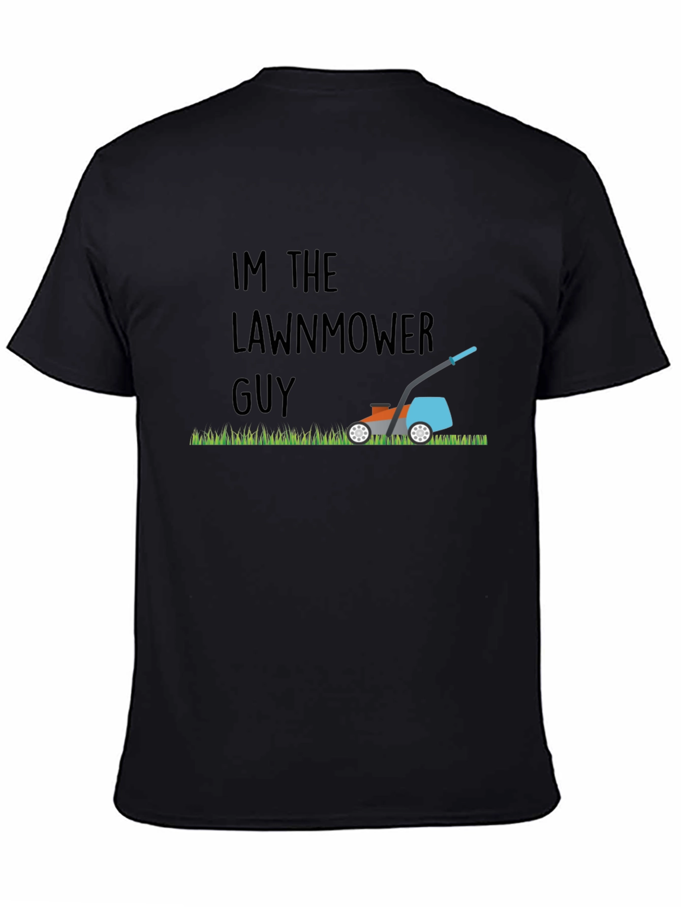 Lawnmower Guy Graphic Tee - Black Cotton T-Shirt