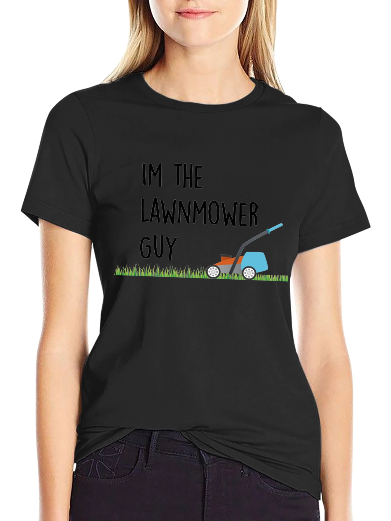 Lawnmower Guy Graphic Tee - Black Cotton T-Shirt