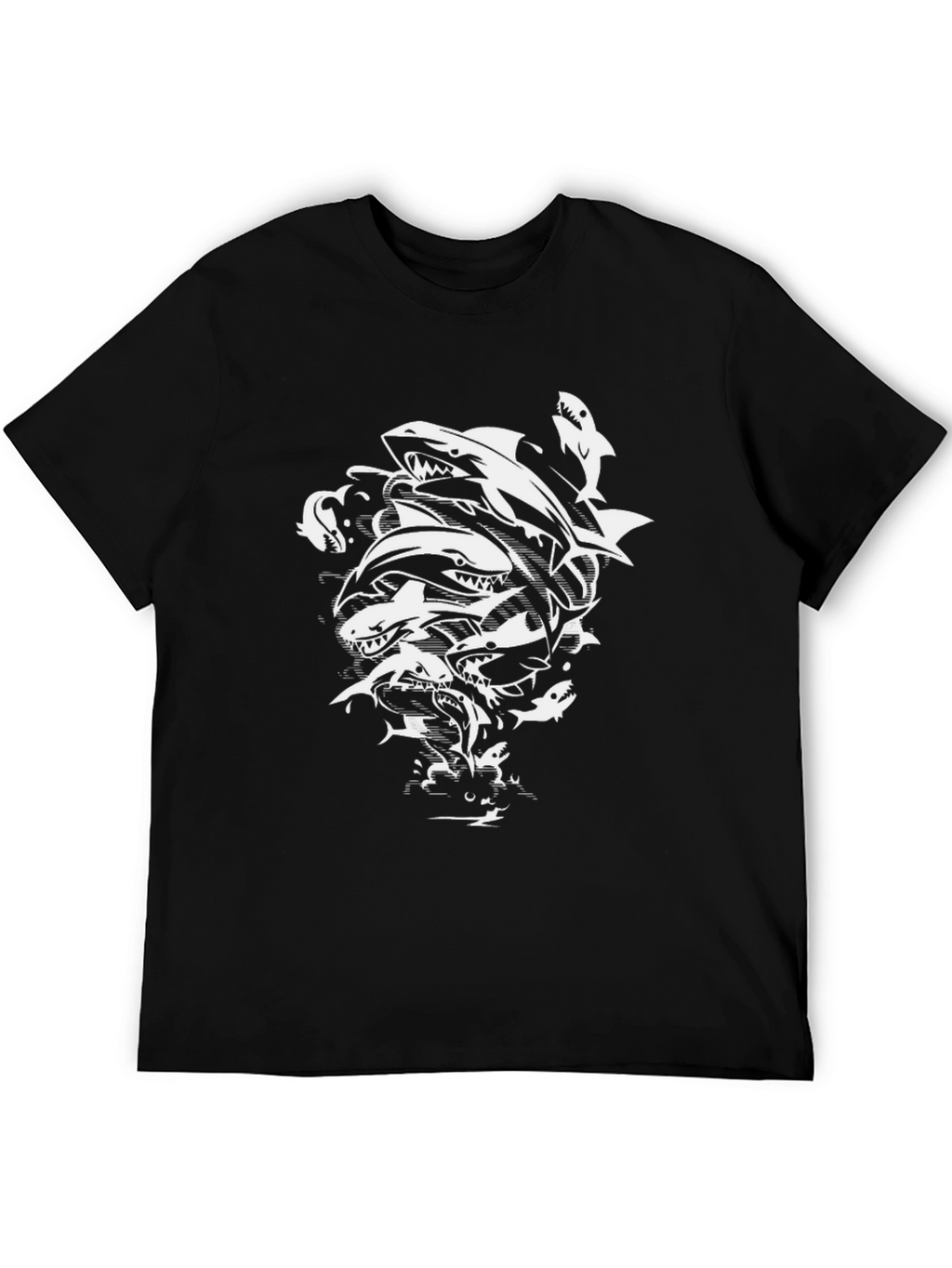 Shark Frenzy Black T-Shirt
