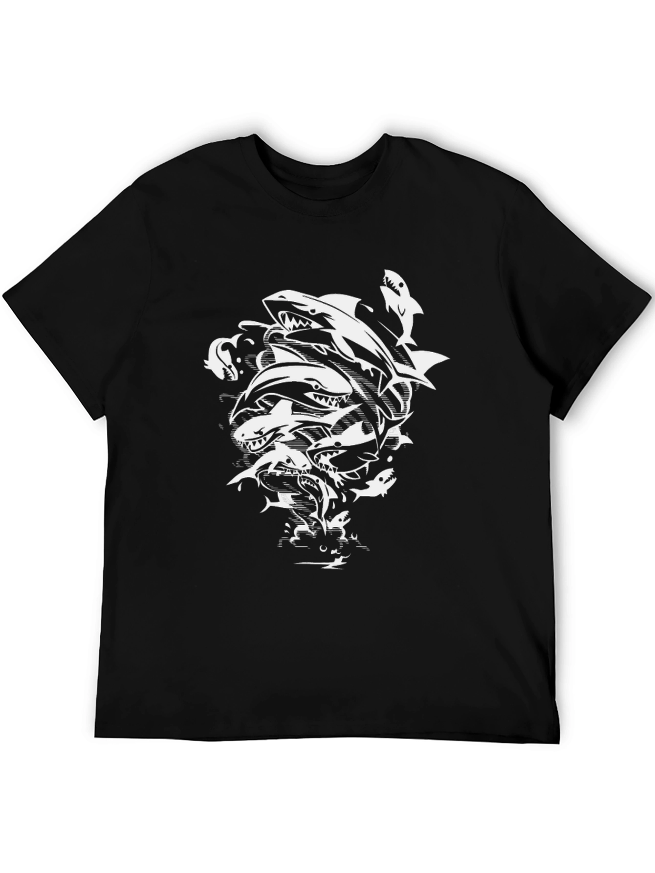 Shark Frenzy Black T-Shirt