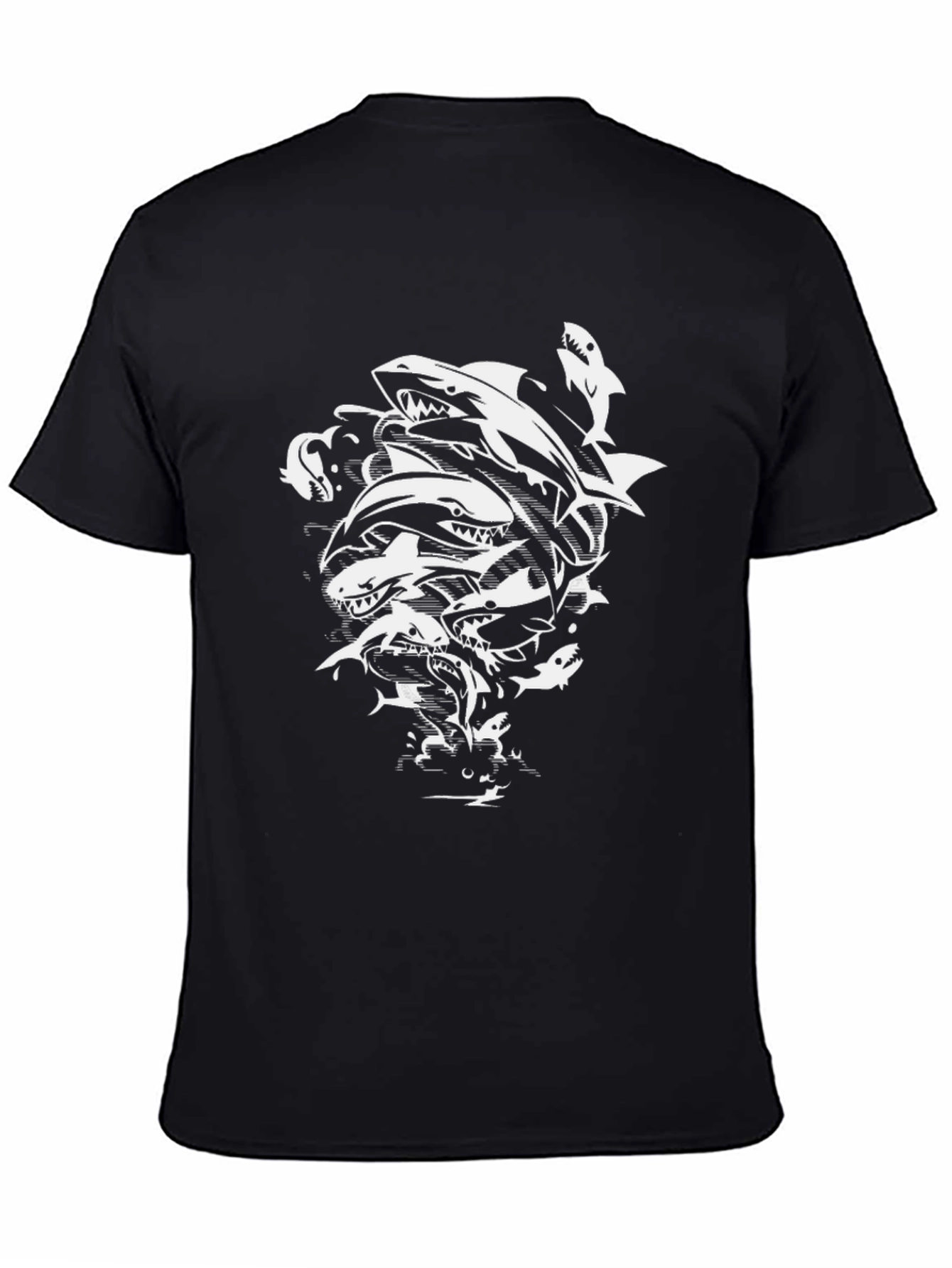 Shark Frenzy Black T-Shirt