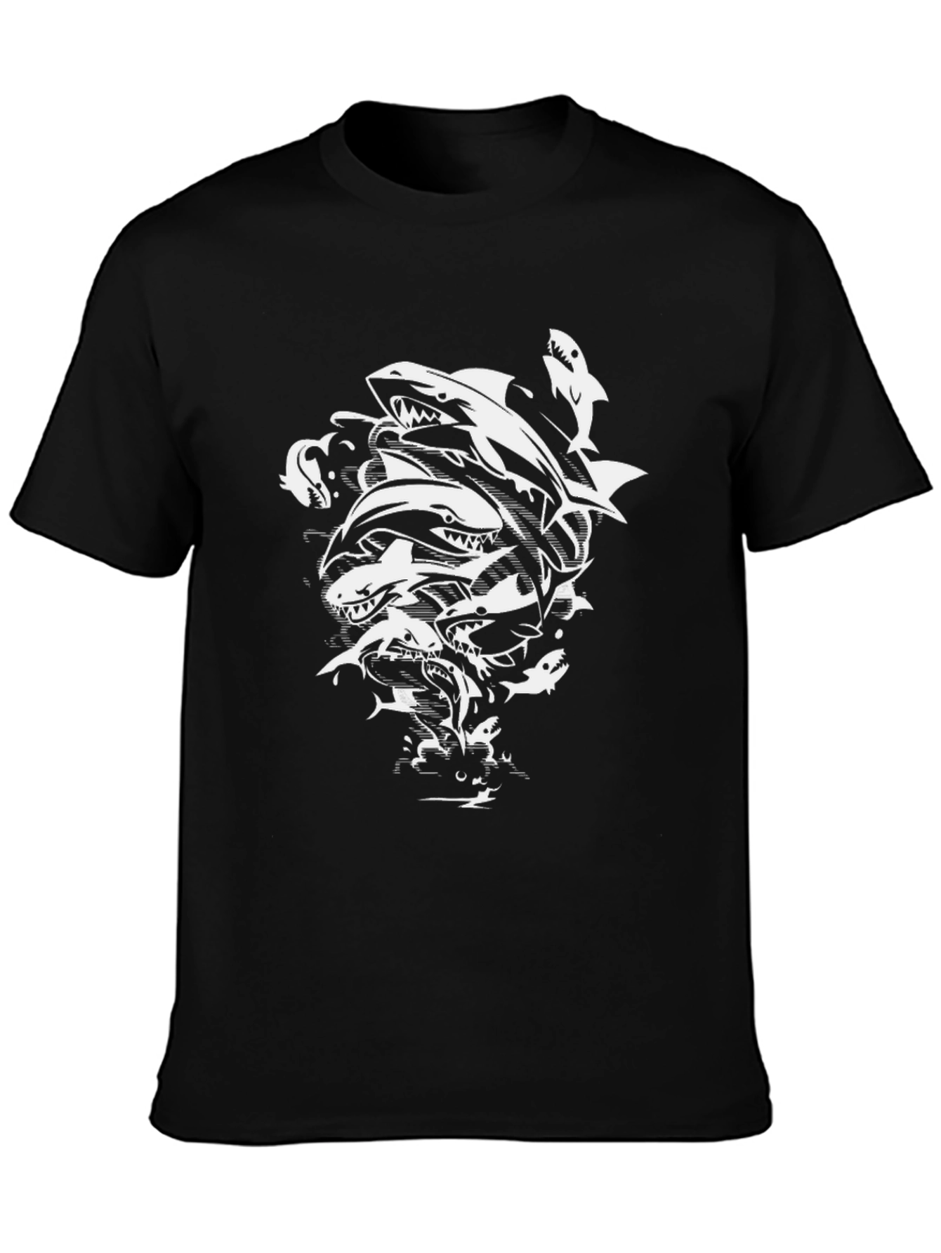 Shark Frenzy Black T-Shirt