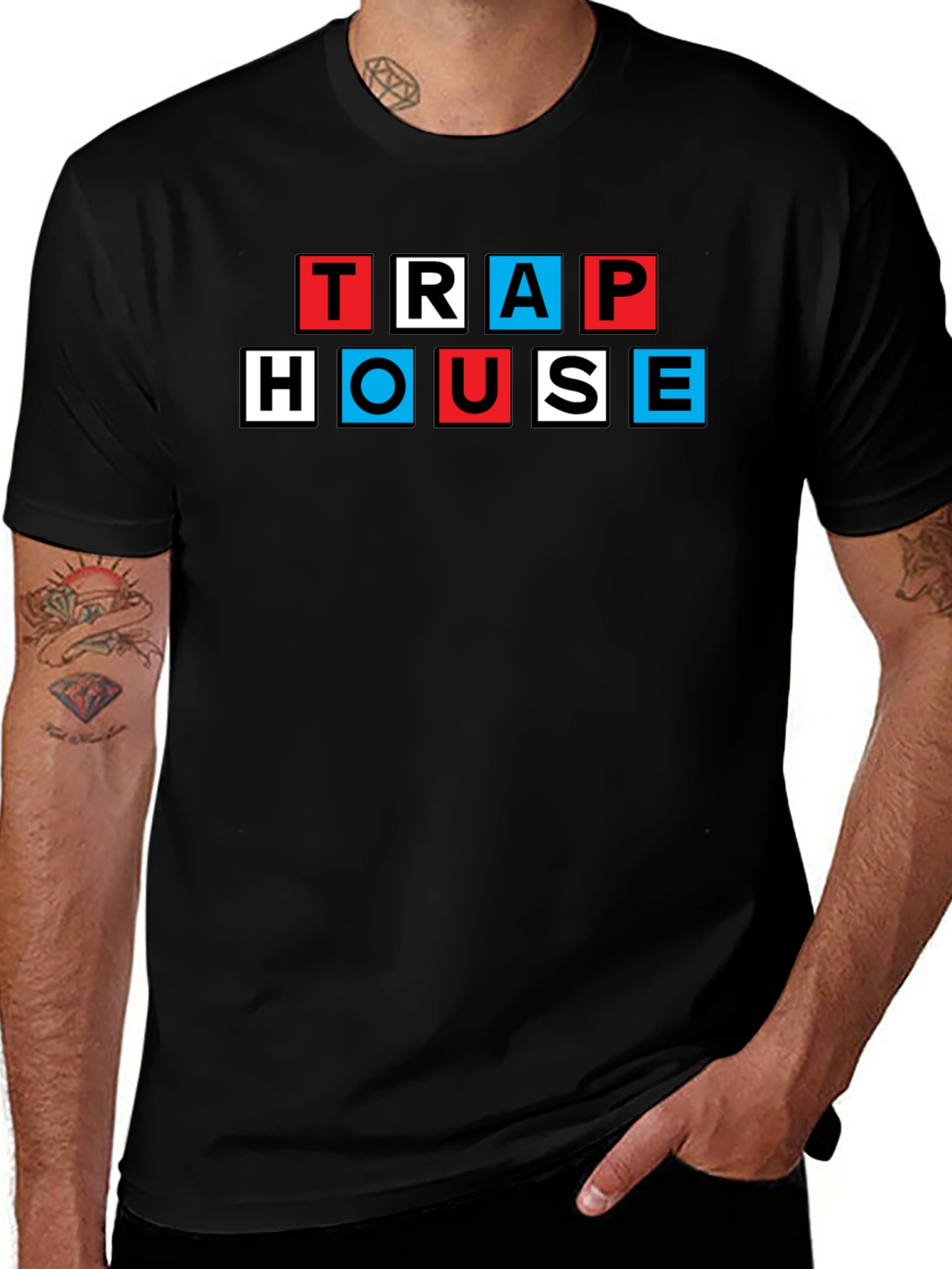 Trap House Graphic Tee - Mens Black T-Shirt