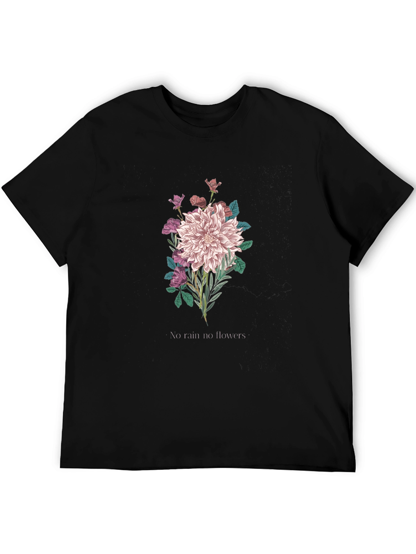 Floral Graphic T-Shirt - No Rain No Flowers