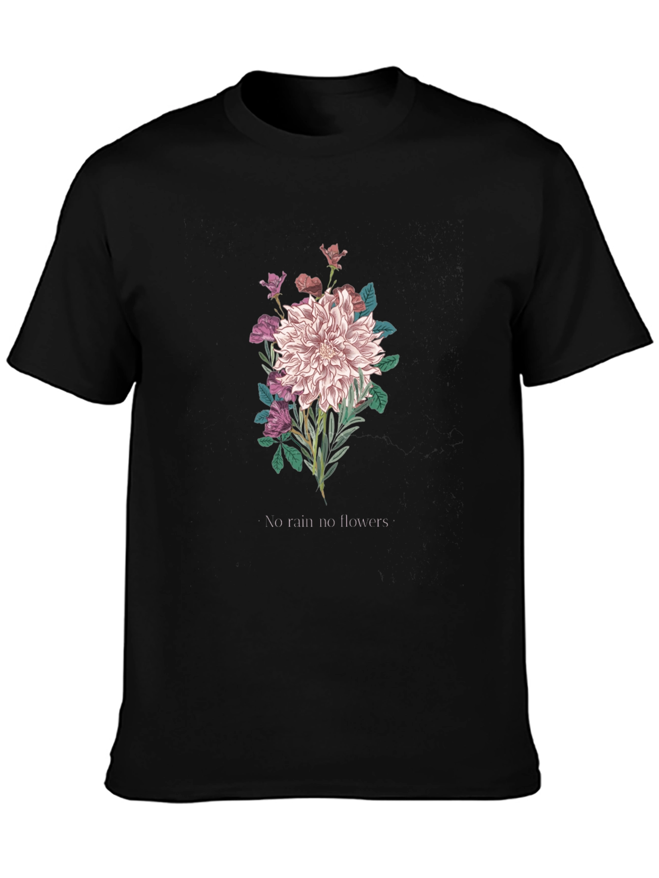 Floral Graphic T-Shirt - No Rain No Flowers