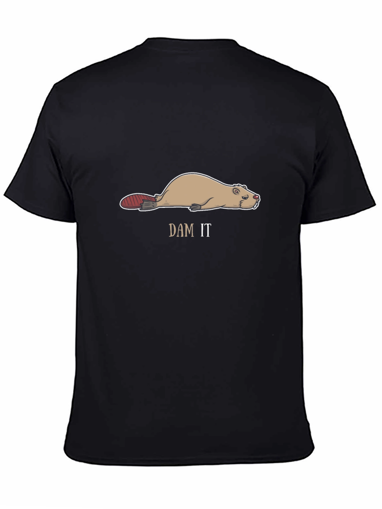 Funny Dam It Beaver T-Shirt - Black