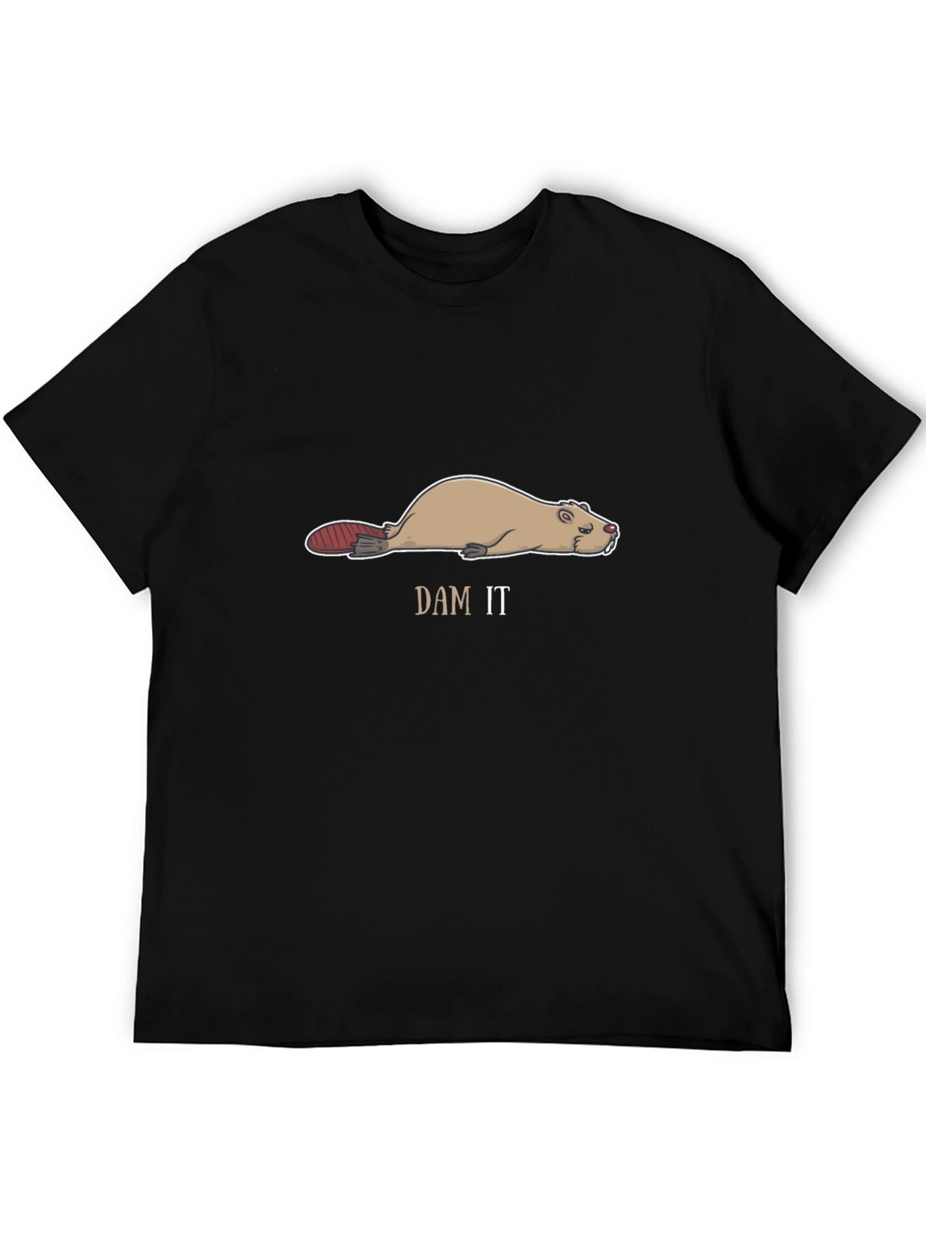 Funny Dam It Beaver T-Shirt - Black
