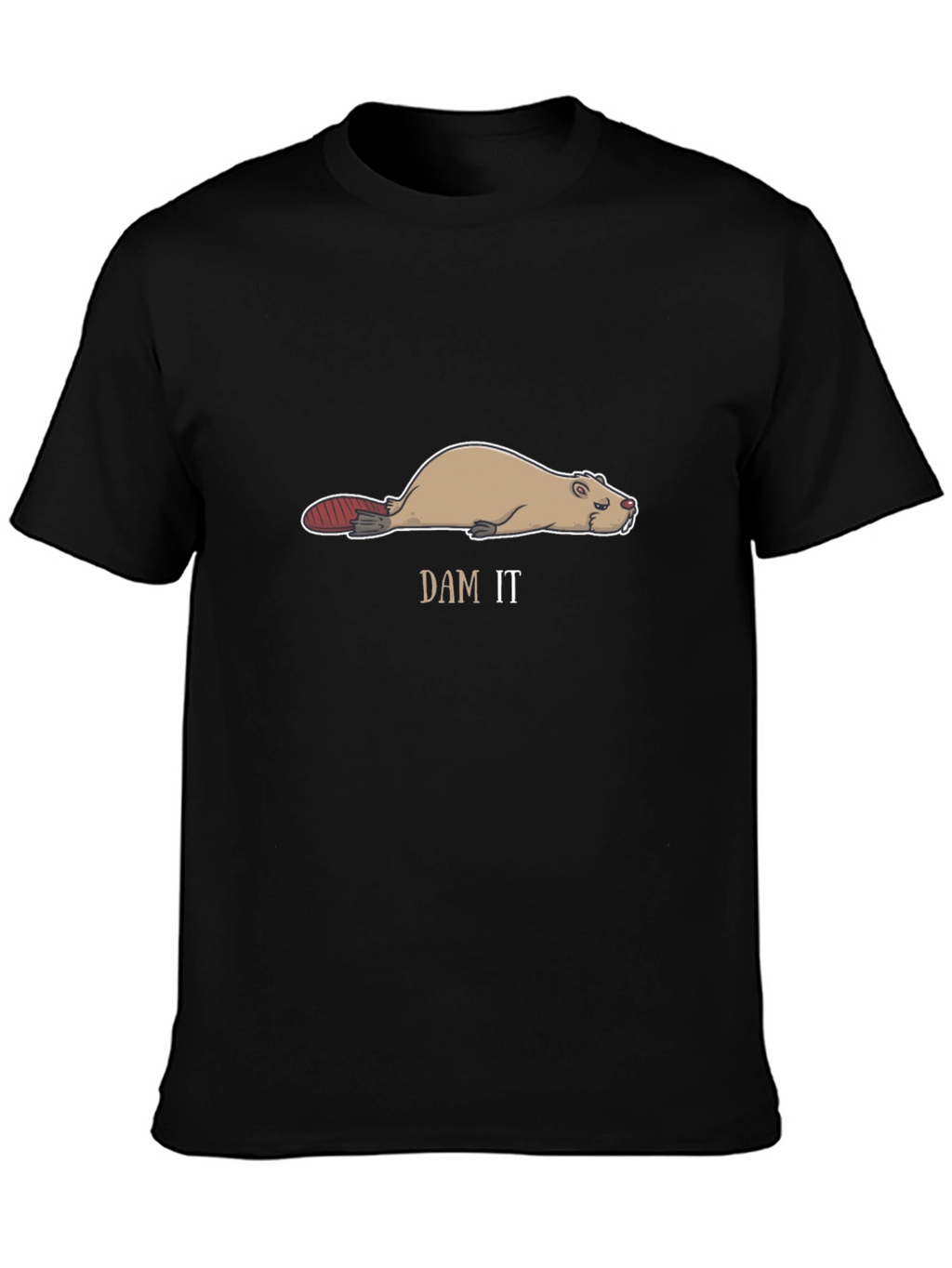 Funny Dam It Beaver T-Shirt - Black
