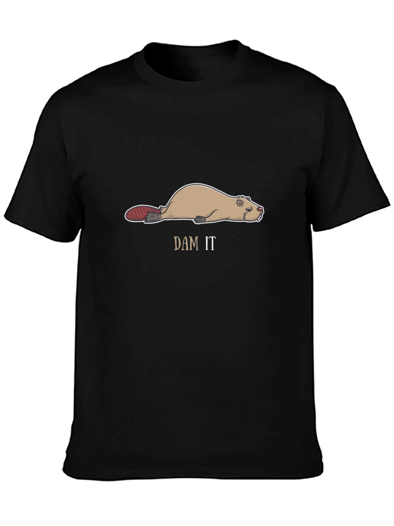 Funny Dam It Beaver T-Shirt - Black