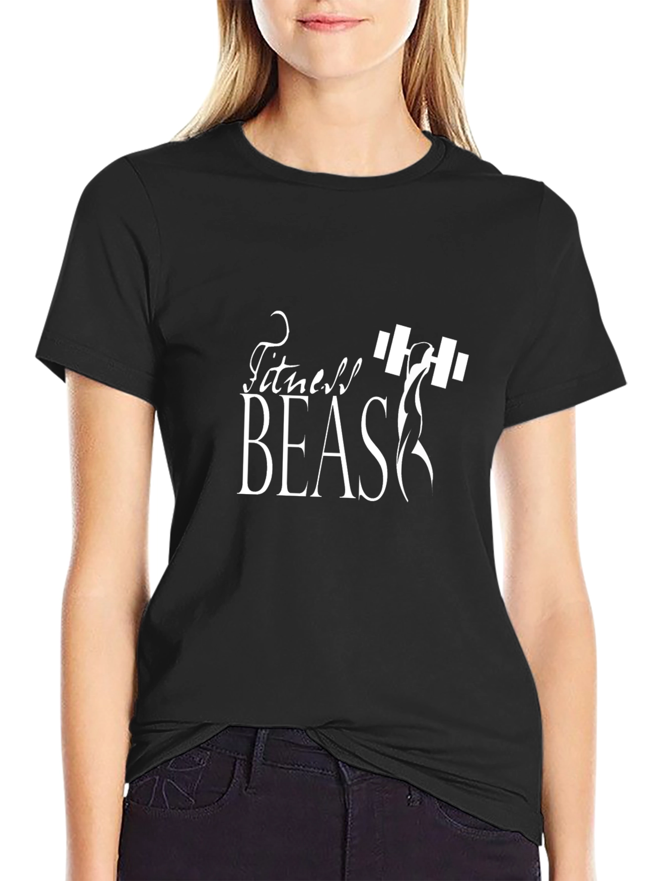 Fitness Beast Graphic Tee - Black Gym Shirt