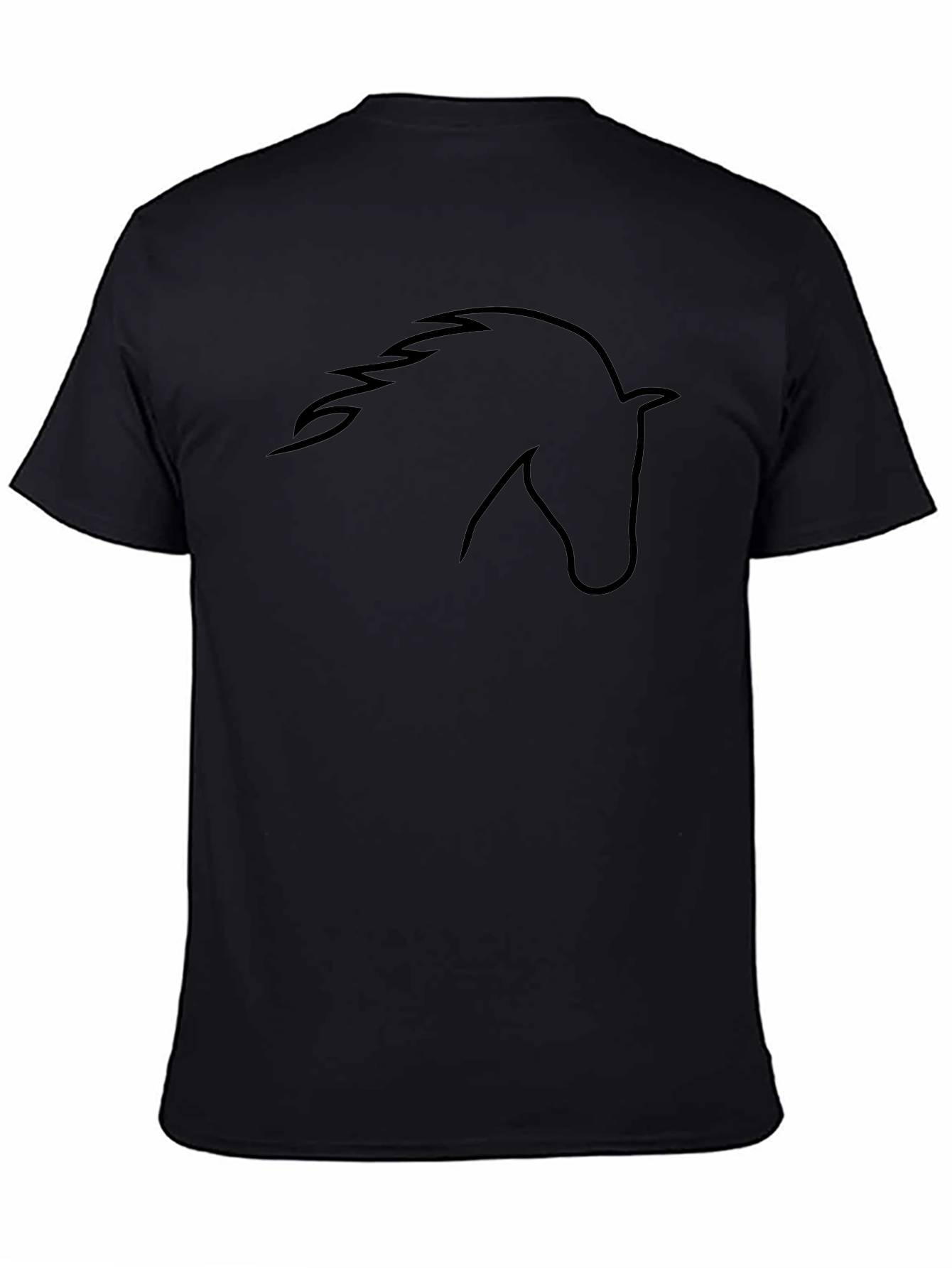 Black Horse Outline Tee - Stylish Graphic T-Shirt