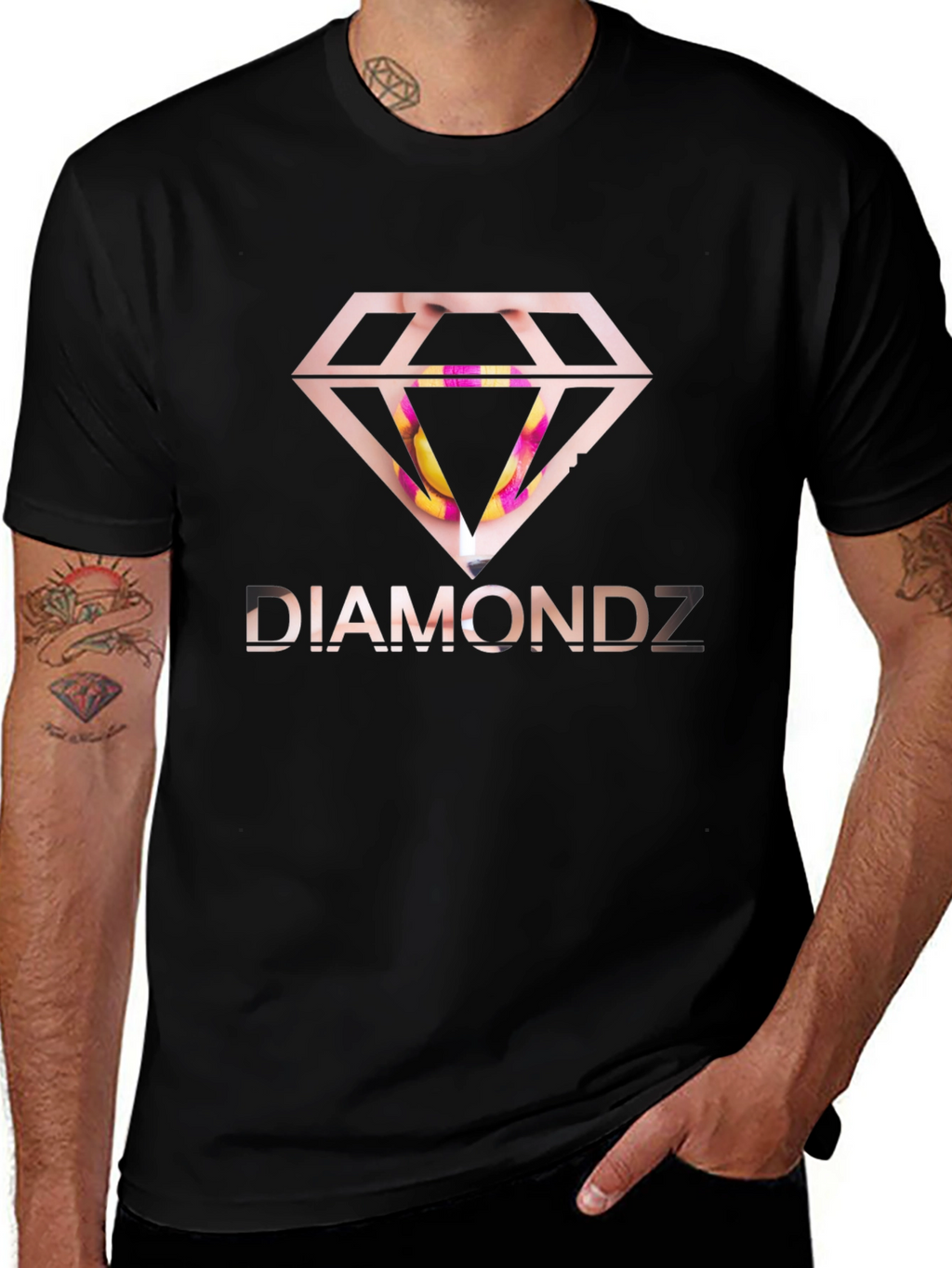 Diamondz Graphic Black T-Shirt