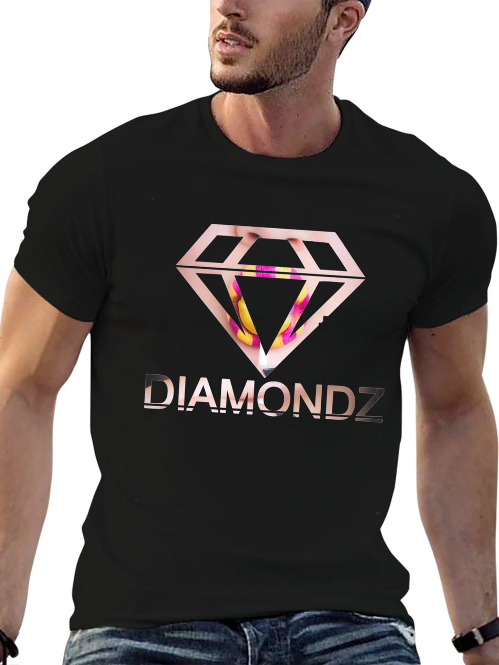 Diamondz Graphic Black T-Shirt
