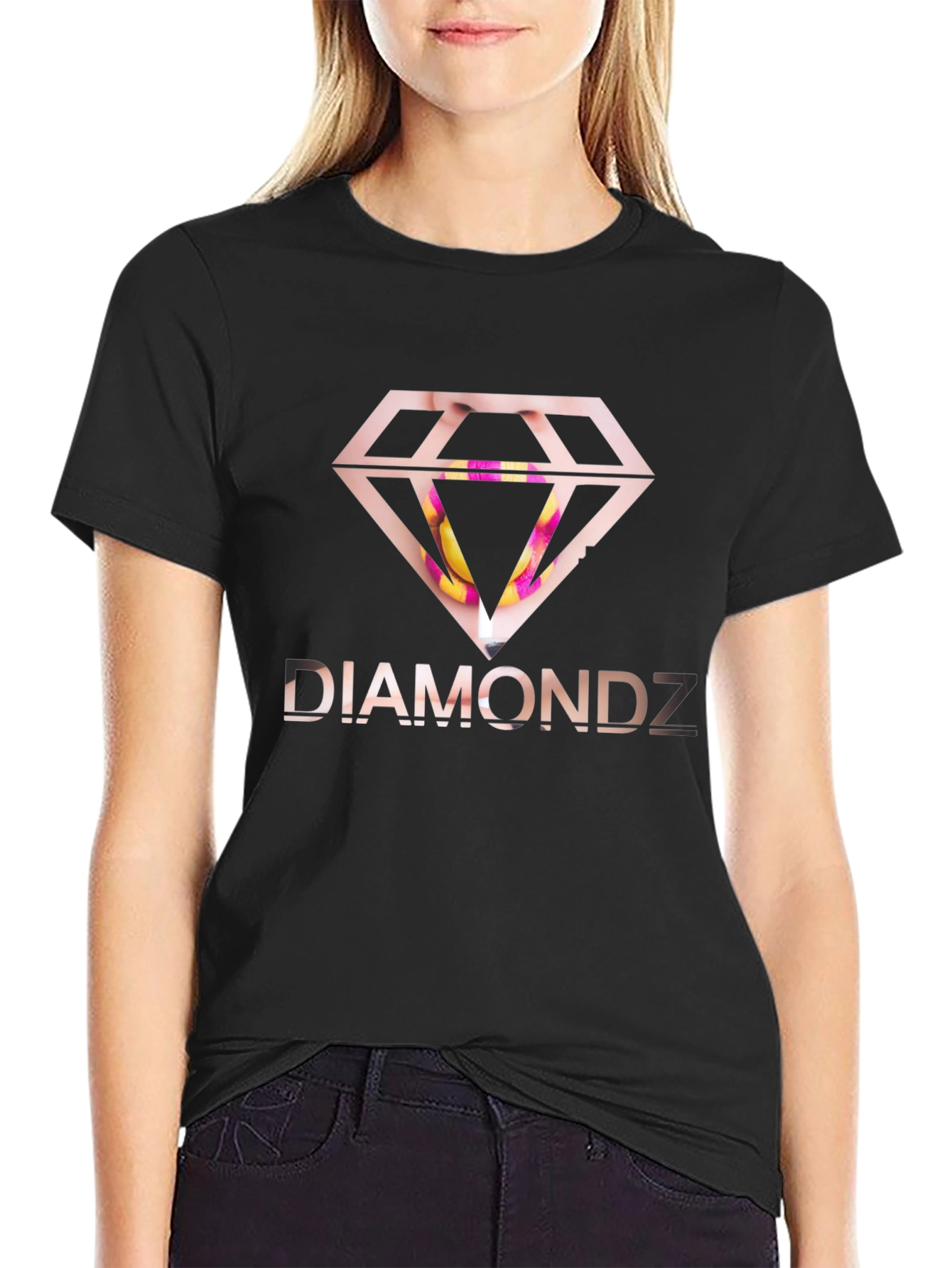 Diamondz Graphic Black T-Shirt