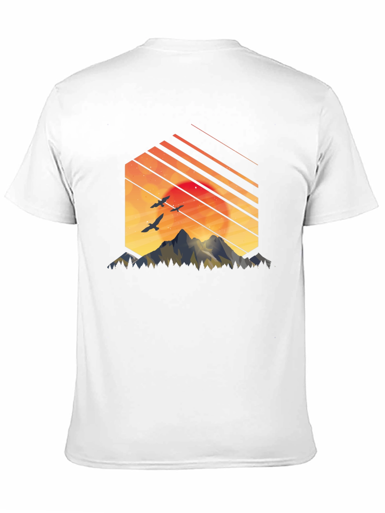 Sunset Mountain Graphic Tee - Stylish Black T-Shirt