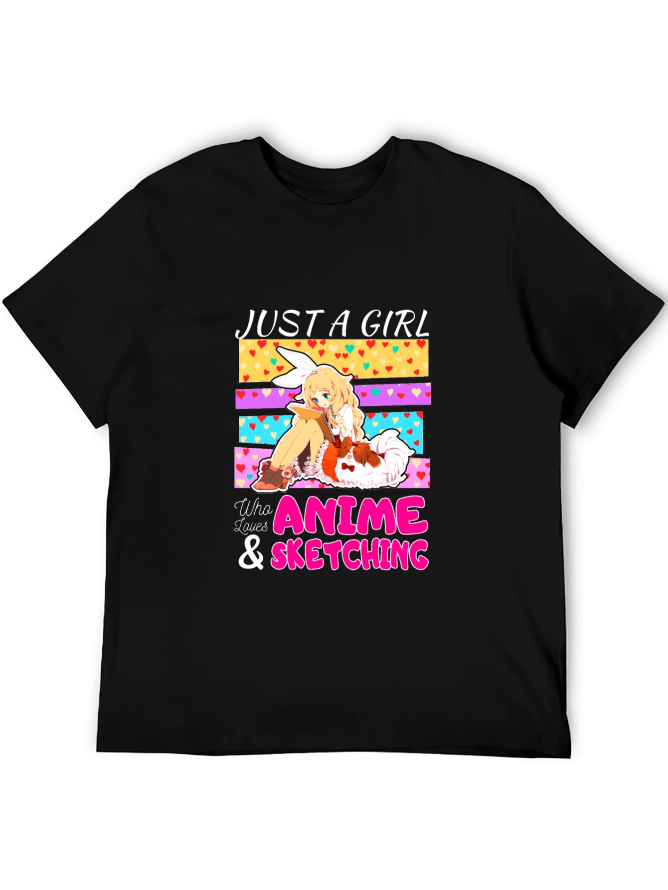 Just A Girl Who Loves Anime & Sketching Graphic T-Shirt