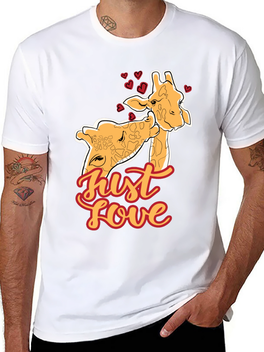Giraffe Love T-Shirt - Cute Animal Tee